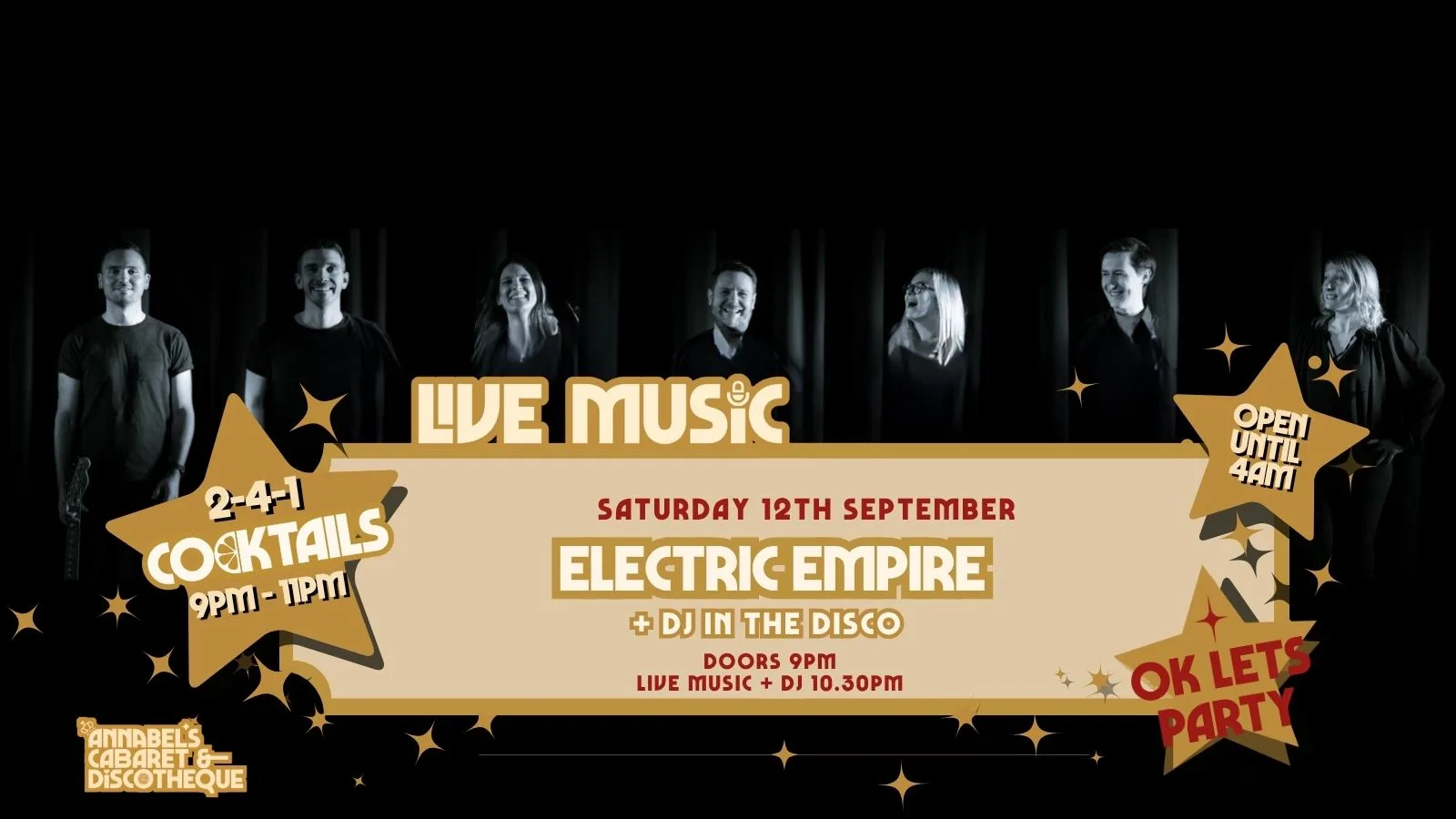 Live Music: ELECTRIC EMPIRE // Annabel’s Cabaret & Discotheque at Annabel's Cabaret and Discotheque
