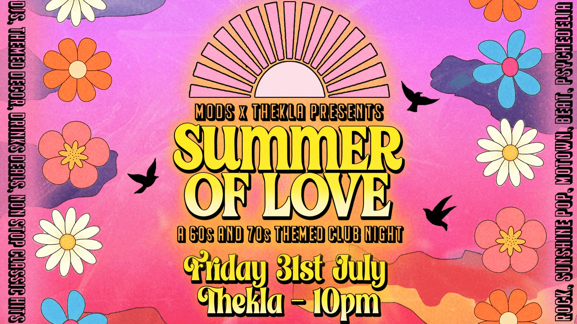 Summer of Love - A 60s + 70s Themed Club Night 🌸✌️☮️ at Thekla