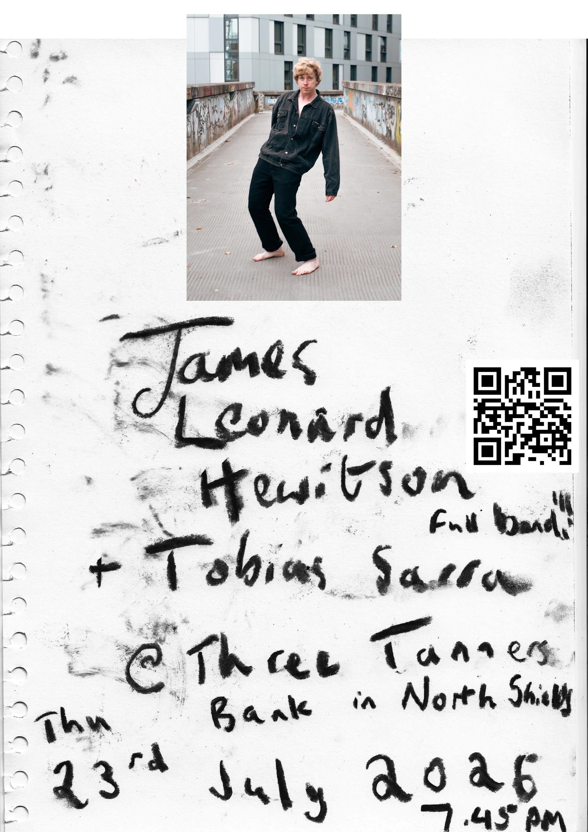 James Leonard Hewitson (band) + Tobias Sarra at Three Tanners Bank, 23rd July 2026 at Three Tanners Bank