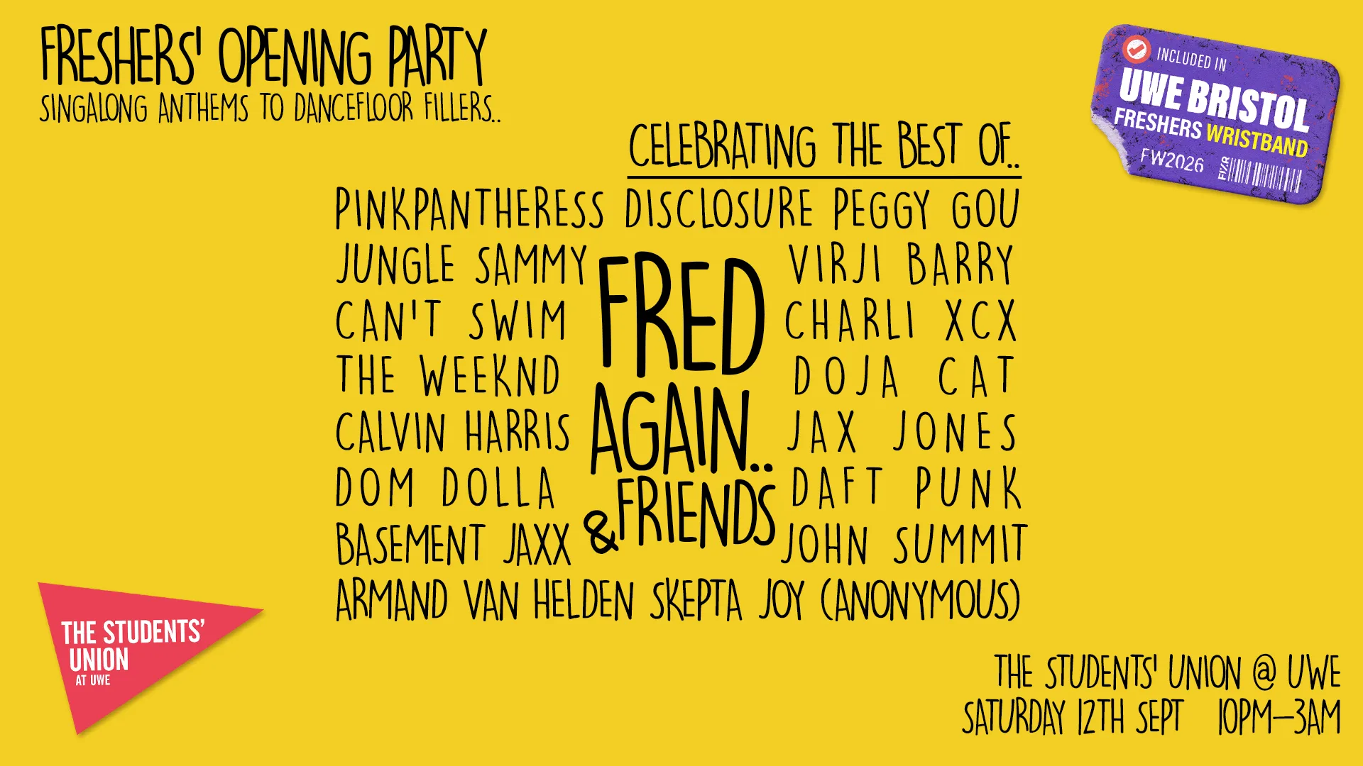 UWE Bristol Official Freshers | Actual Life: A Tribute to Fred again at The Students' Union at UWE