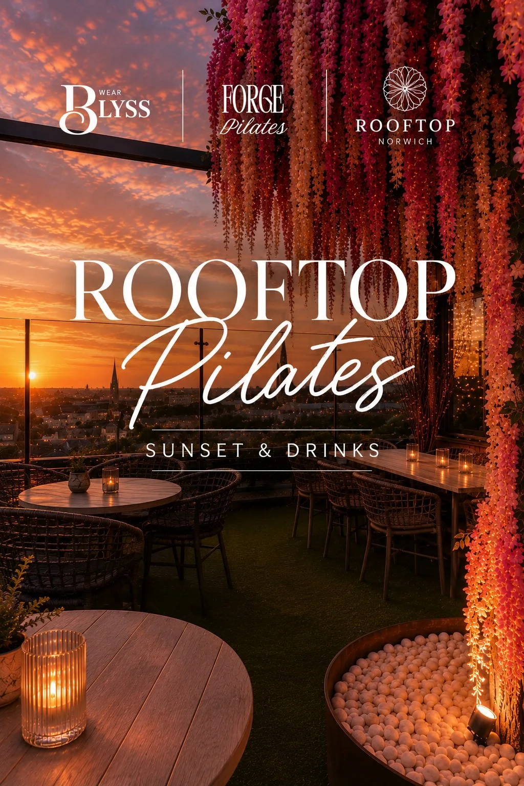 Rooftop Pilates: sunset and drinks at Rooftop Gardens