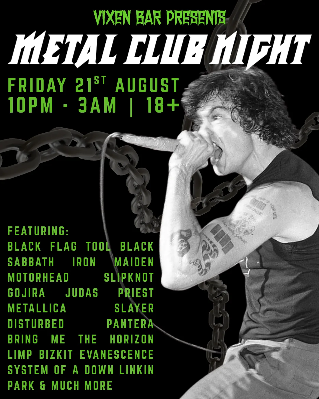 Metal Club Night at Vixen Bar