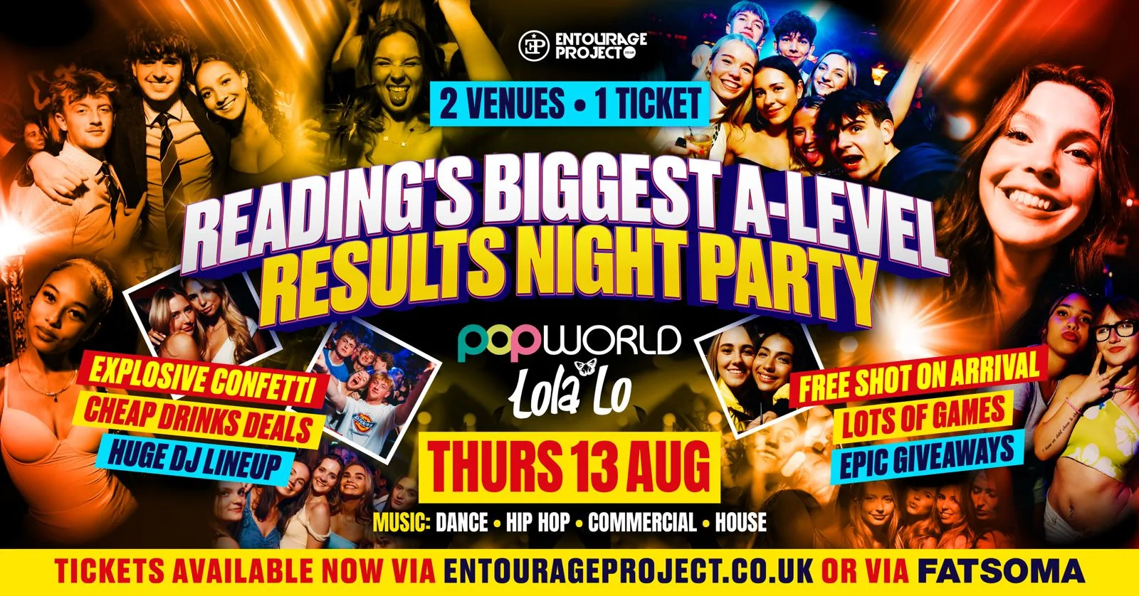 READING - A LEVELS RESULTS PARTY🤘(FINAL TICKETS) at Lola Lo and Popworld