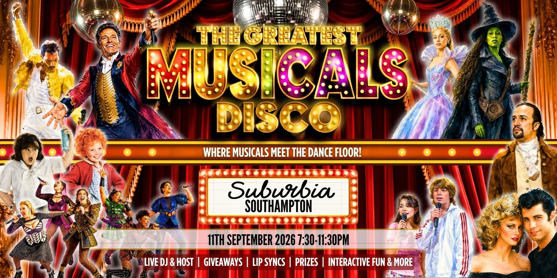 The Greatest MUSICALS Disco - Southampton at Suburbia