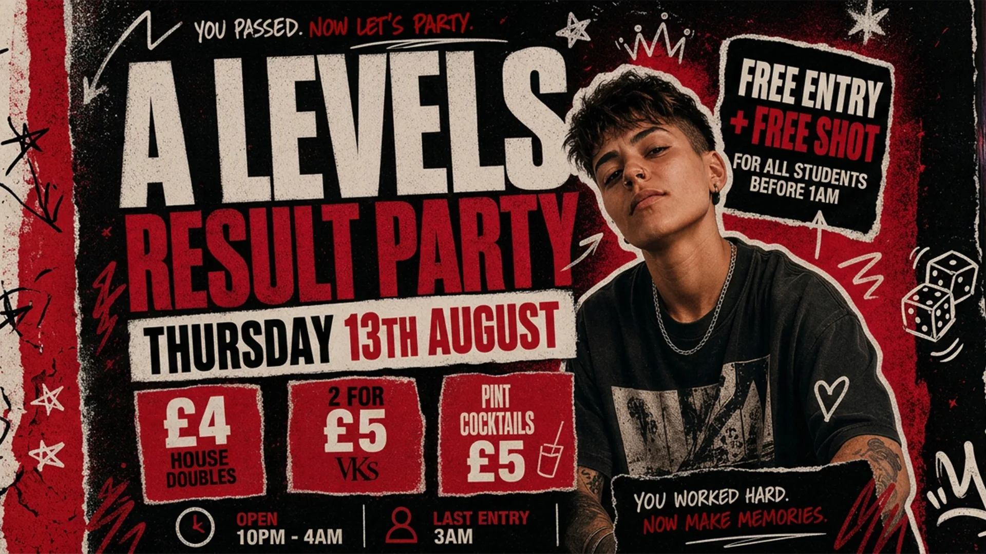 A Levels - The Results Party! Free Entry & Free Shot before 1am! at The Edge & The Box Bar