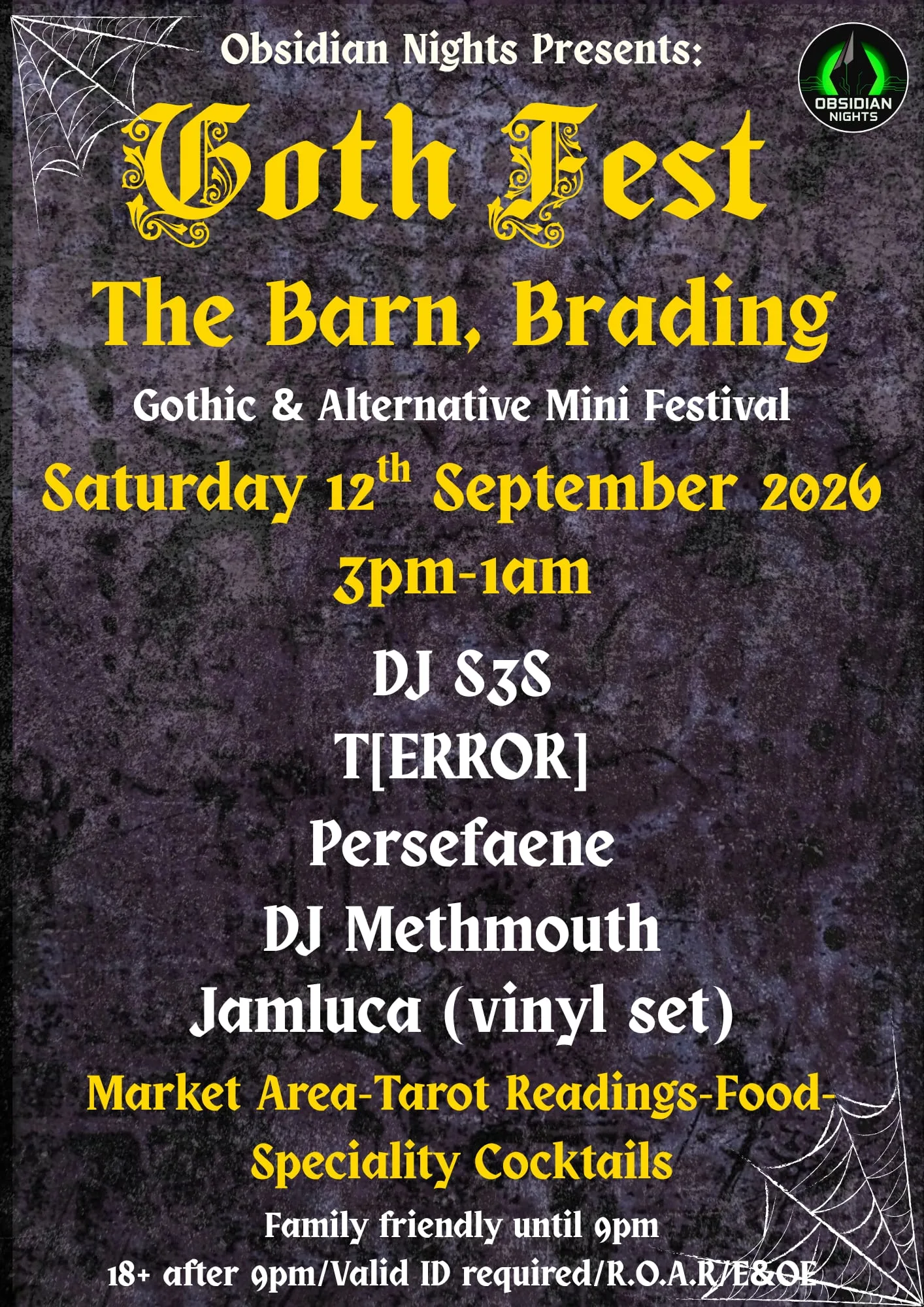 Obsidian Nights Presents: Goth Fest at The Barn