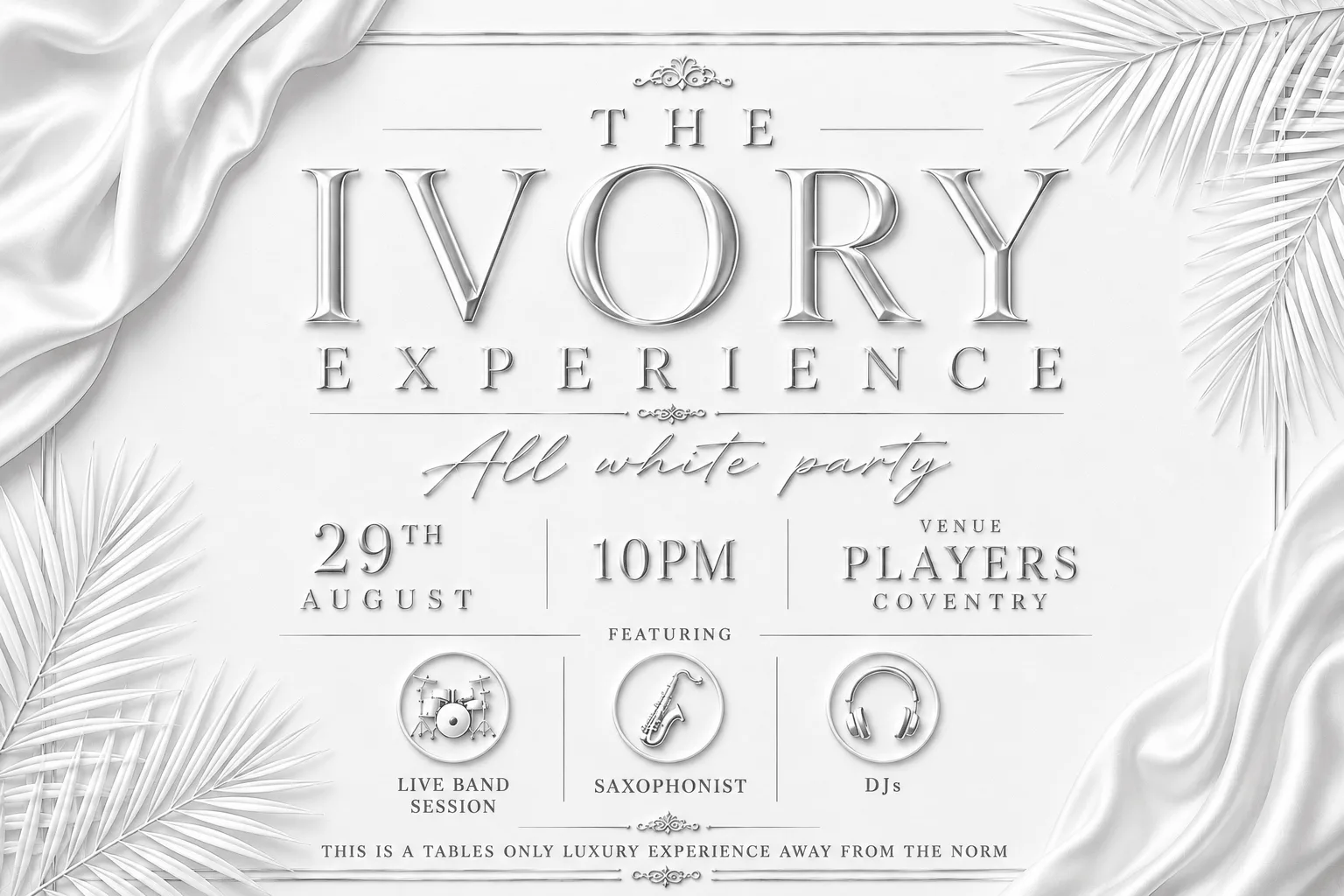 THE IVORY EXPERIENCE - ALL WHITE at Players Party Rooms