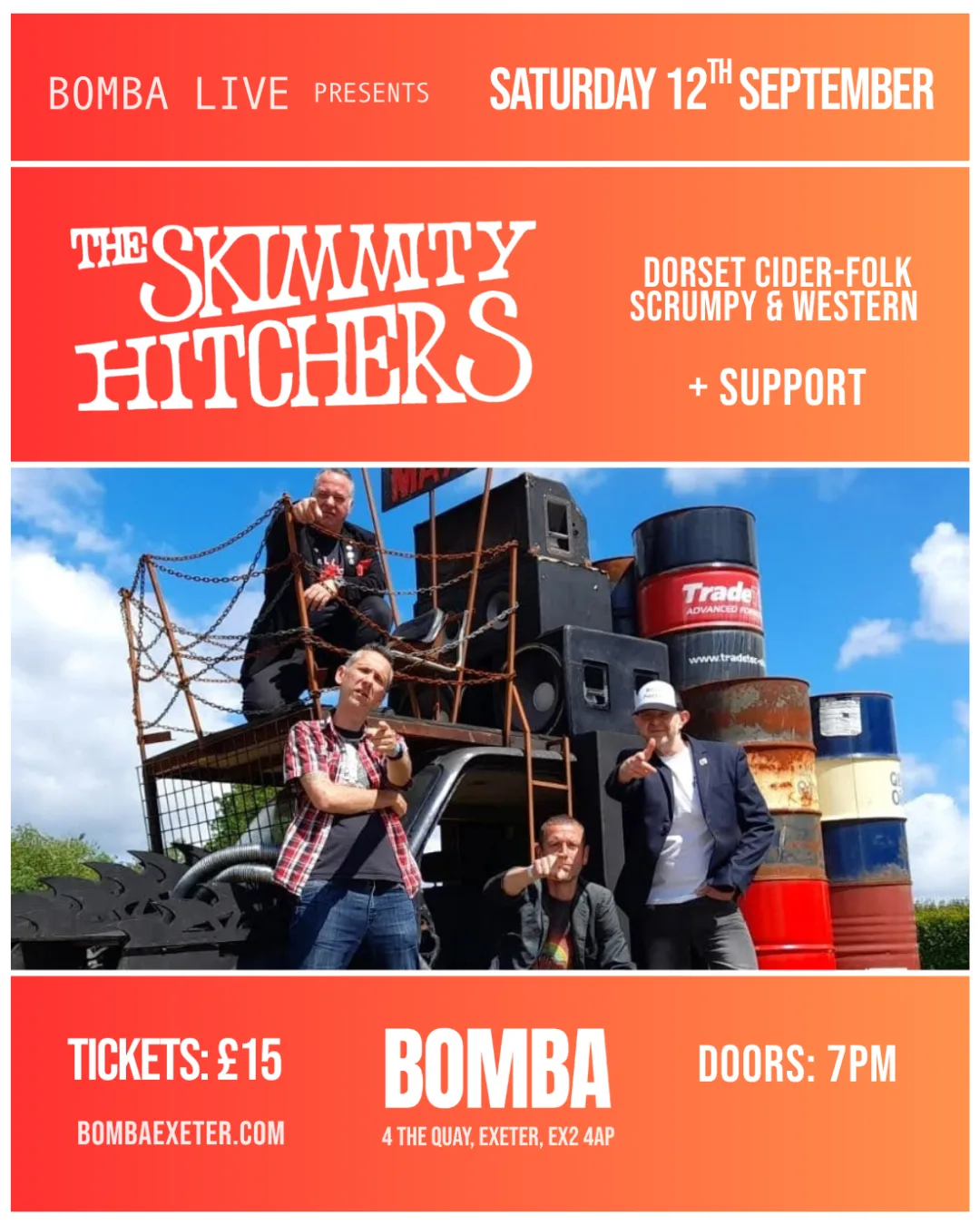Bomba Live: The Skimmity Hitchers | Exeter | 12.09.26 at Bomba