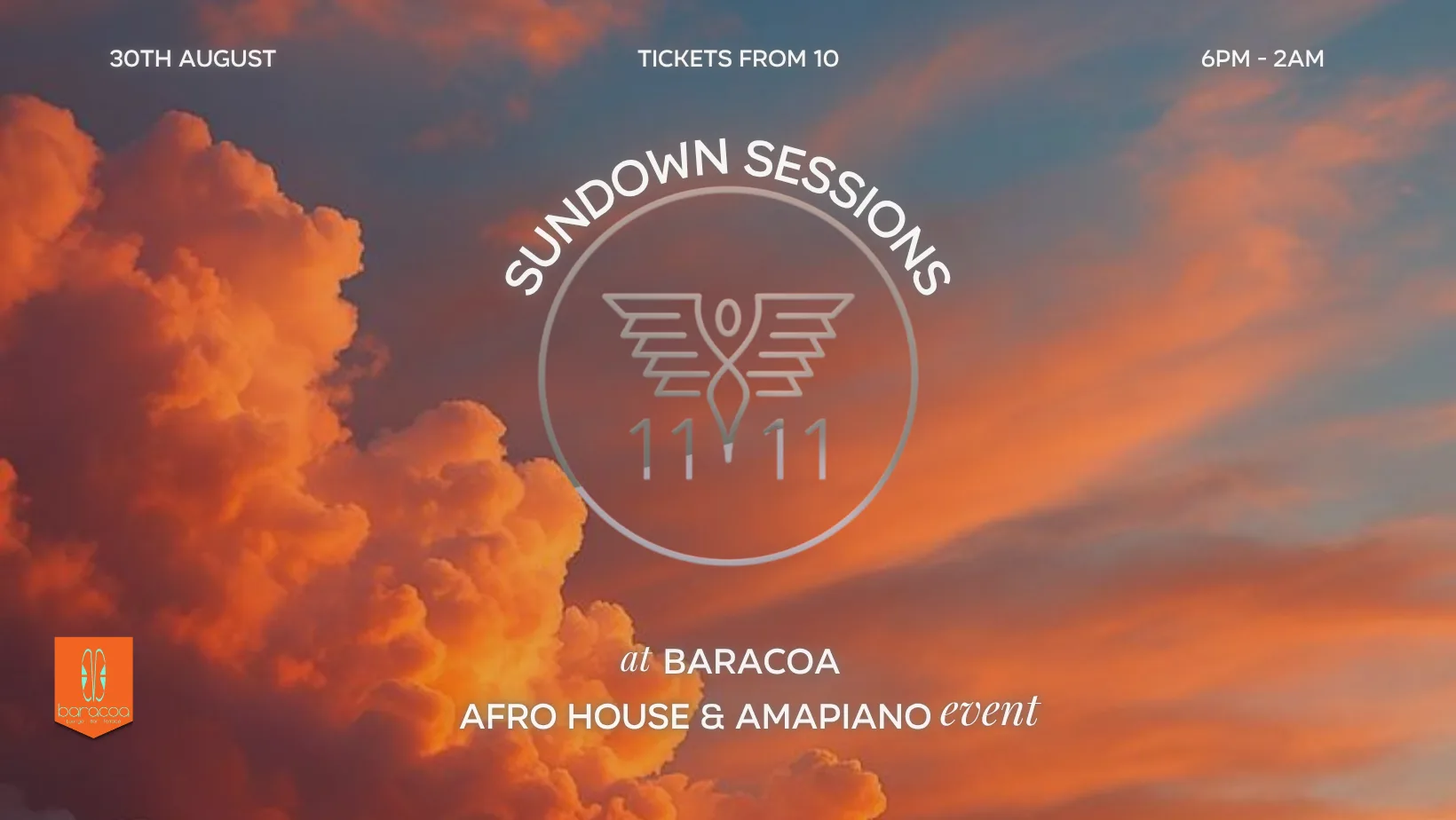 11:11 SUNDOWN SESSIONS | BARACOA ROOFTOP TERRACE | 30th August 2026 at Baracoa Luxe Bar