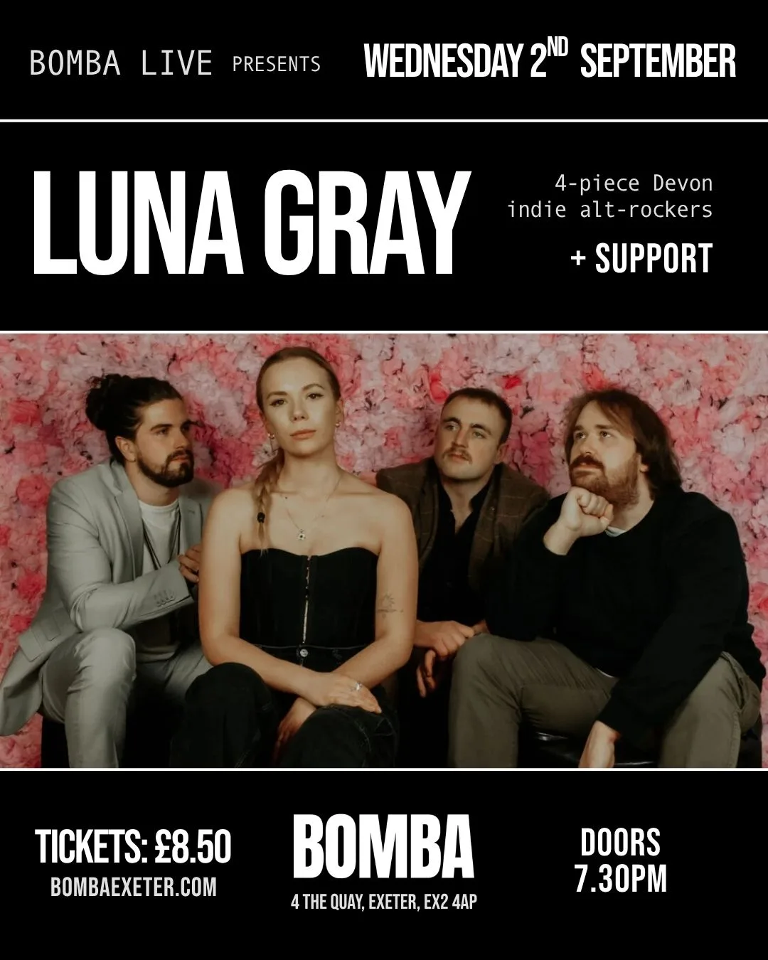 Bomba Live: LUNA GRAY | Exeter | 02.09.26 at Bomba