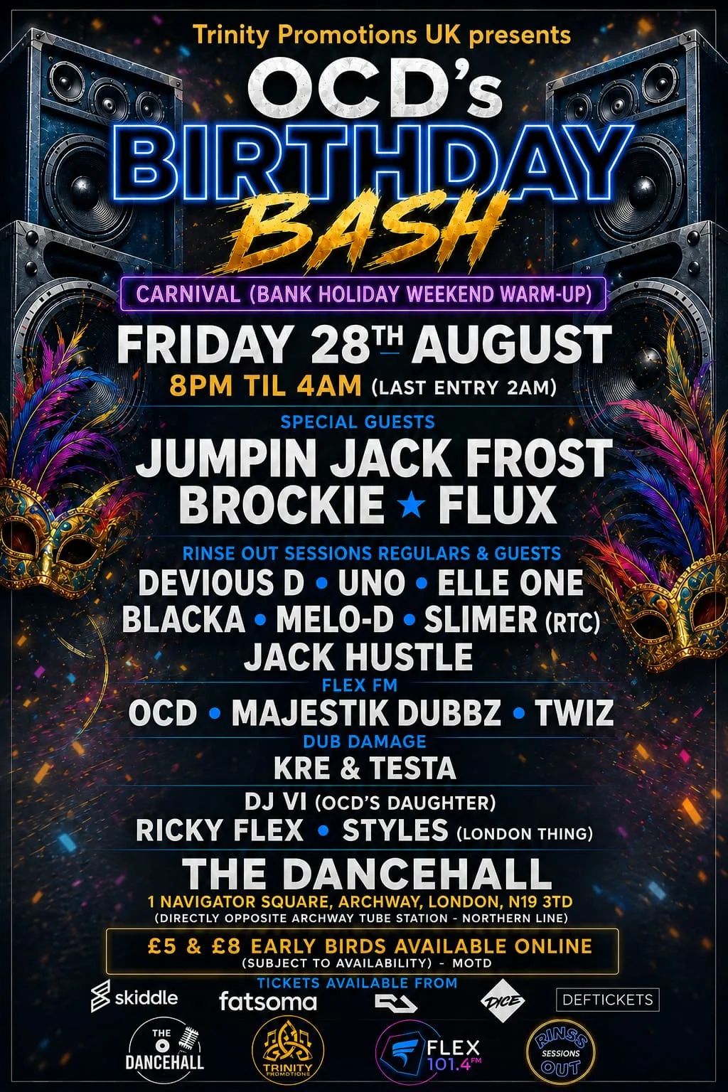 OCD'S Birthday Bash - Carnival Bank Holiday Warm-Up