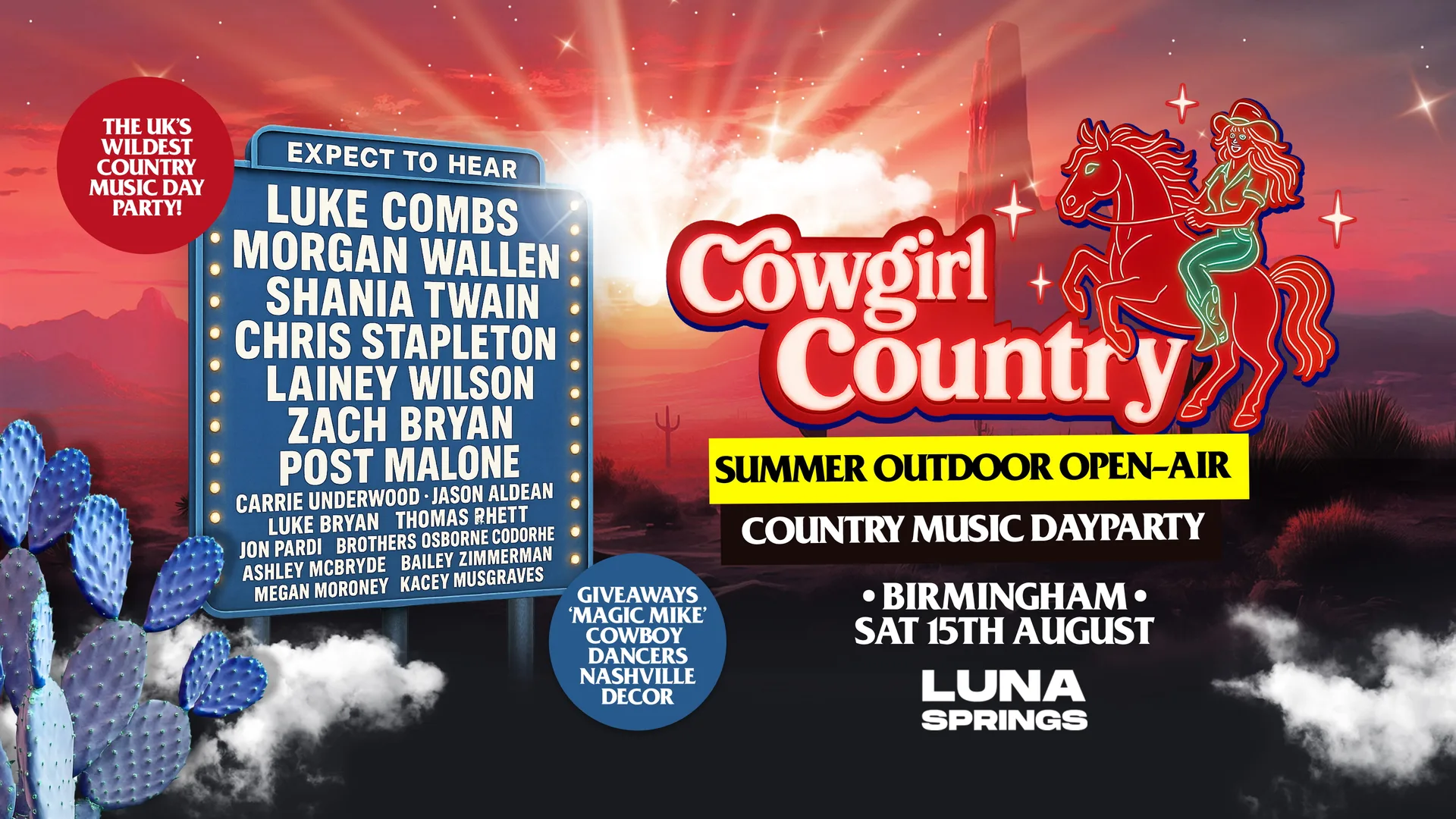 Cowgirl Country - Birmingham - 🤠 Country Music Dayparty! at Luna Springs - Digbeth
