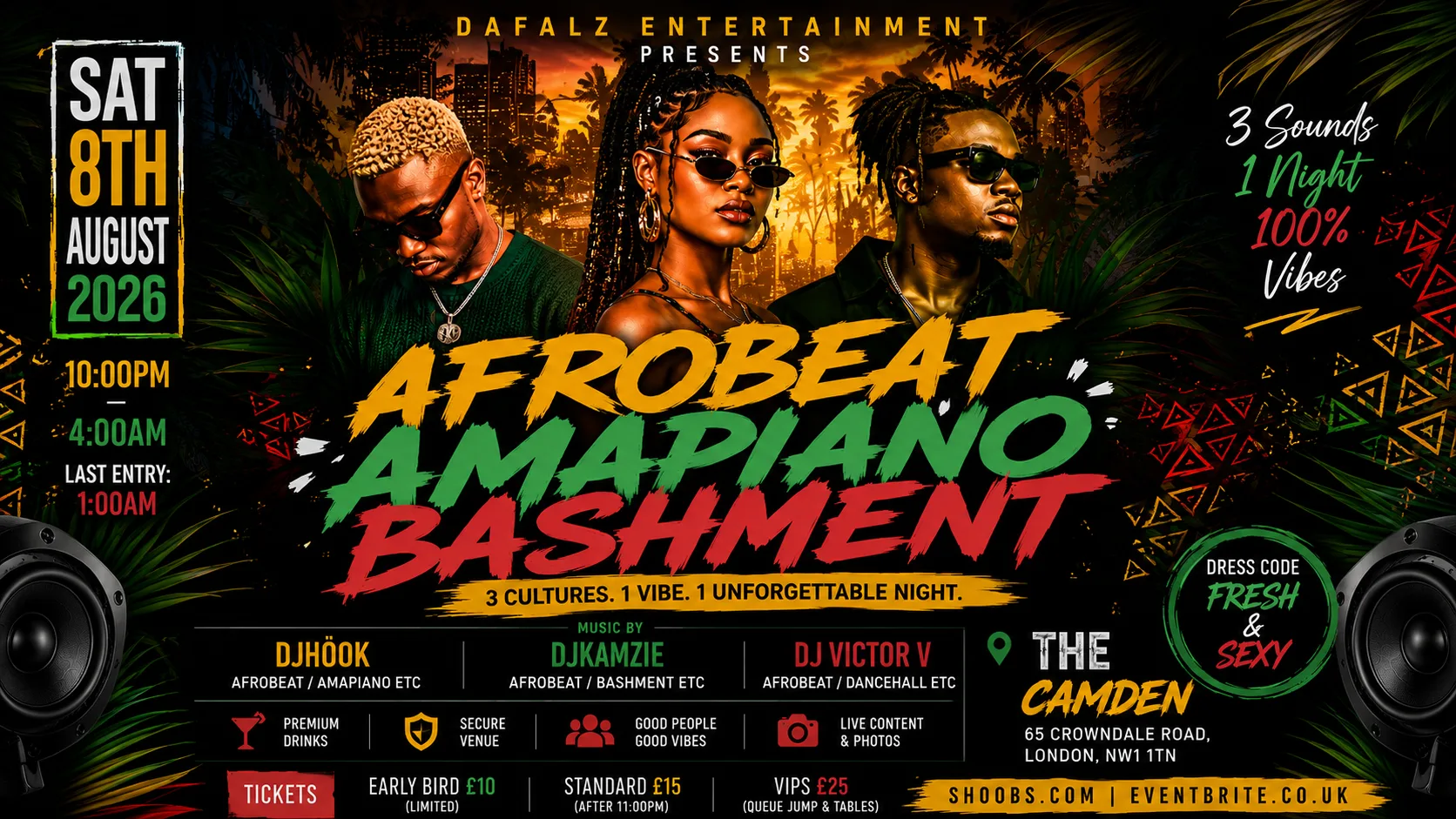 AFROBEAT • AMAPIANO • BASHMENT at The Camden