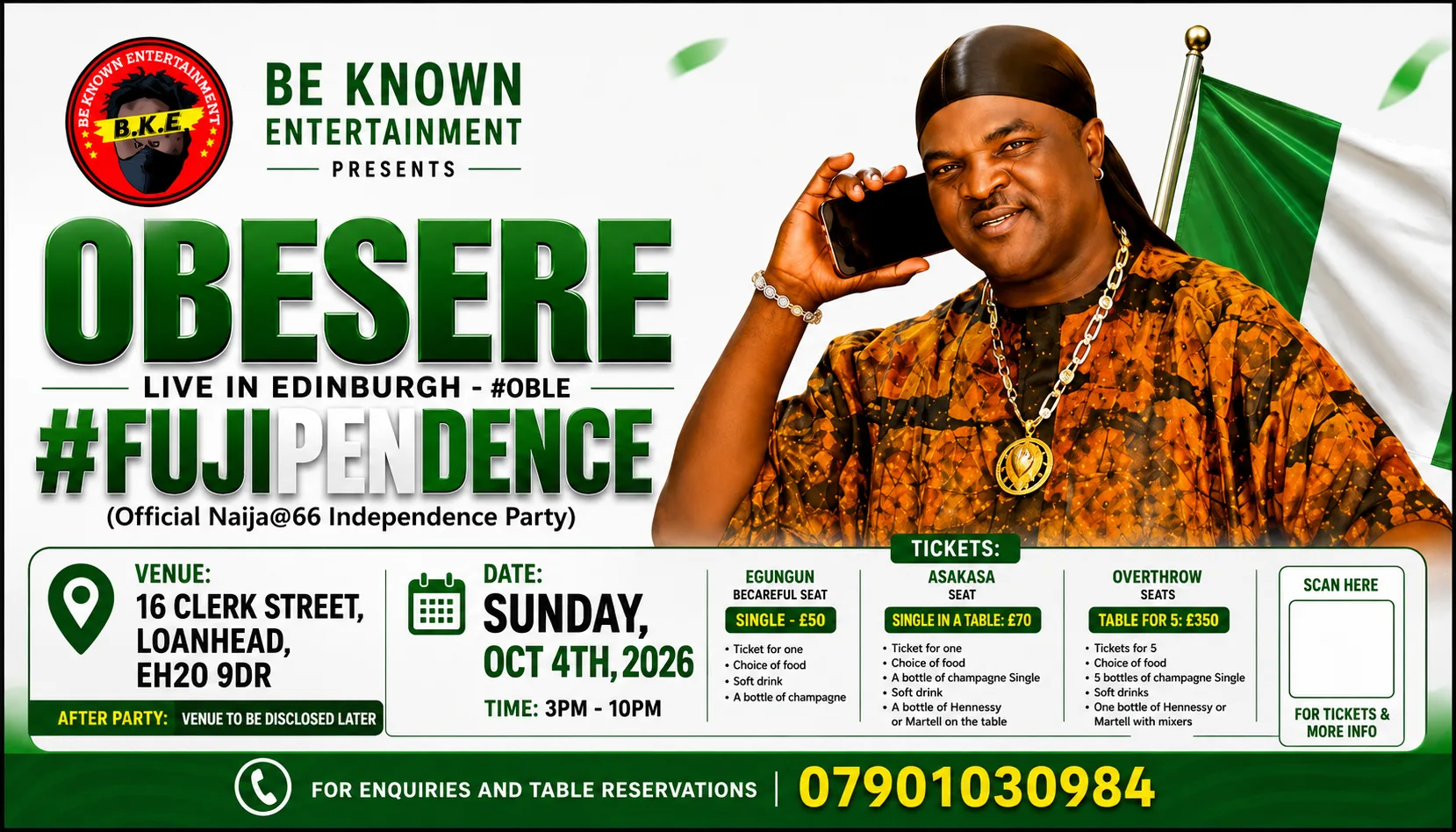 OBESERE LIVE IN EDINBURGH- #FUJIPENDENCE at St Margaret's Catholic Church