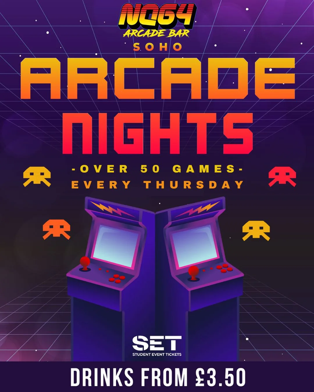 Arcade Nights @ NQ64 Soho Thursday 17th September
