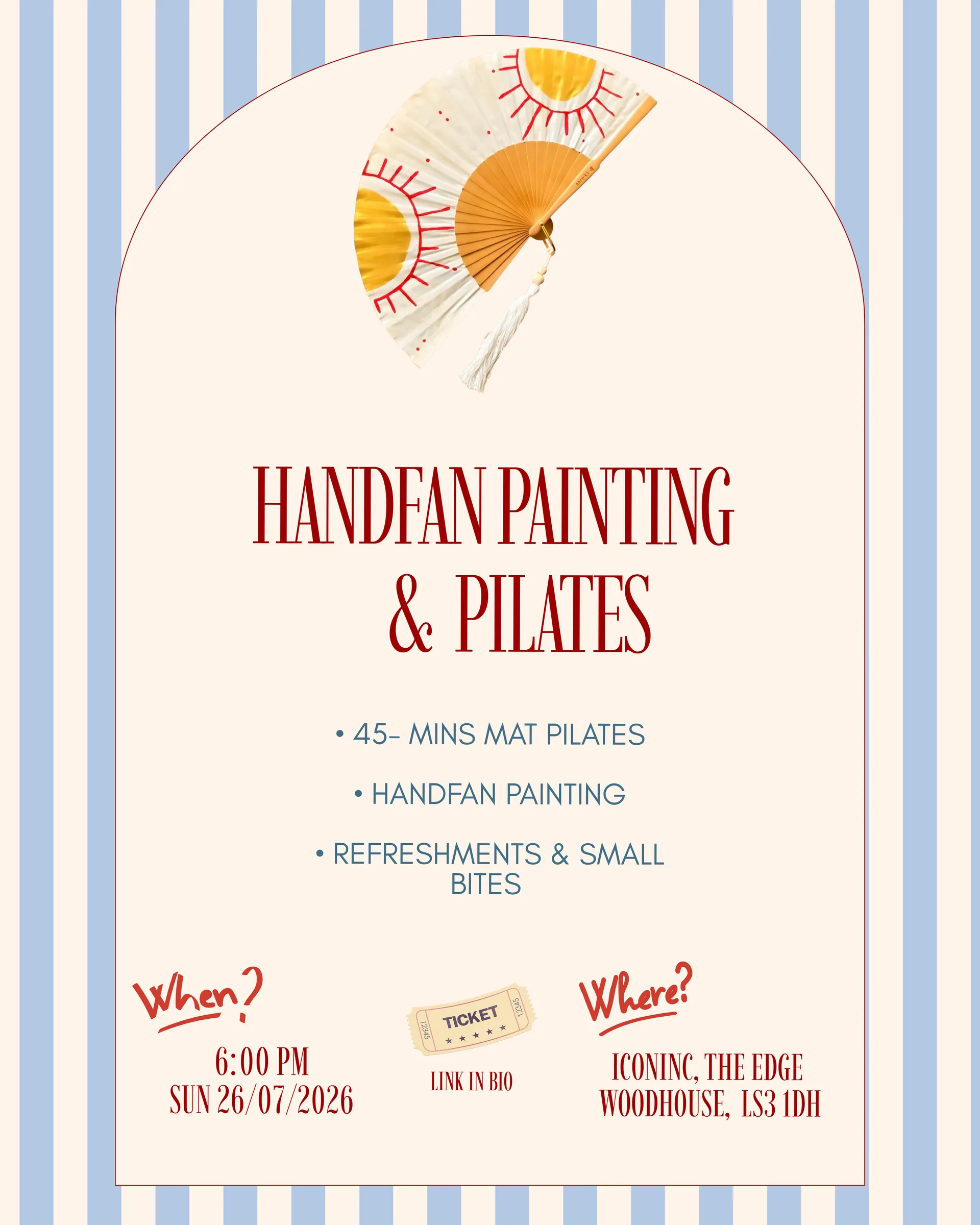 Handfan painting & Pilates at Iconinc The Edge | Student Accommodation Leeds
