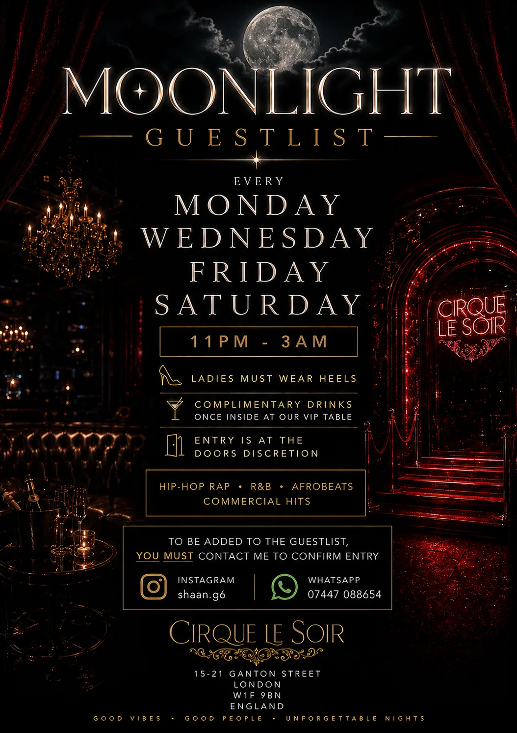 Cirque Le Soir | VIP Guestlist by Moonlight at Cirque le Soir