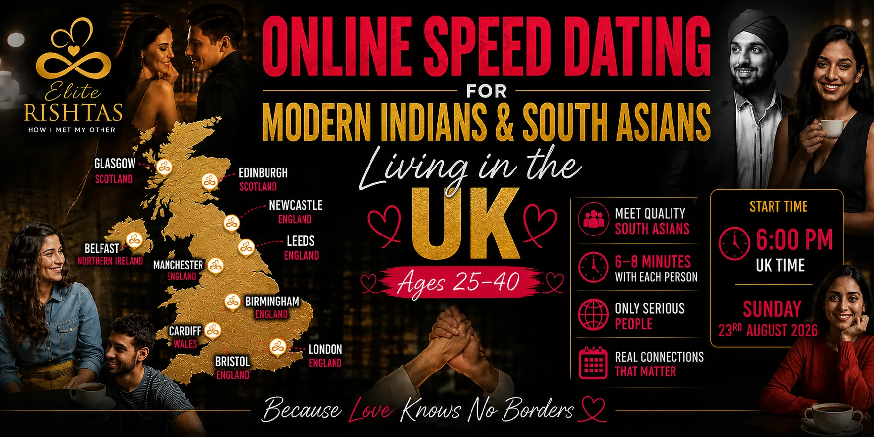 Online Speed Dating | for Modern Indian Singles in the United Kingdom (UK) at Online Event