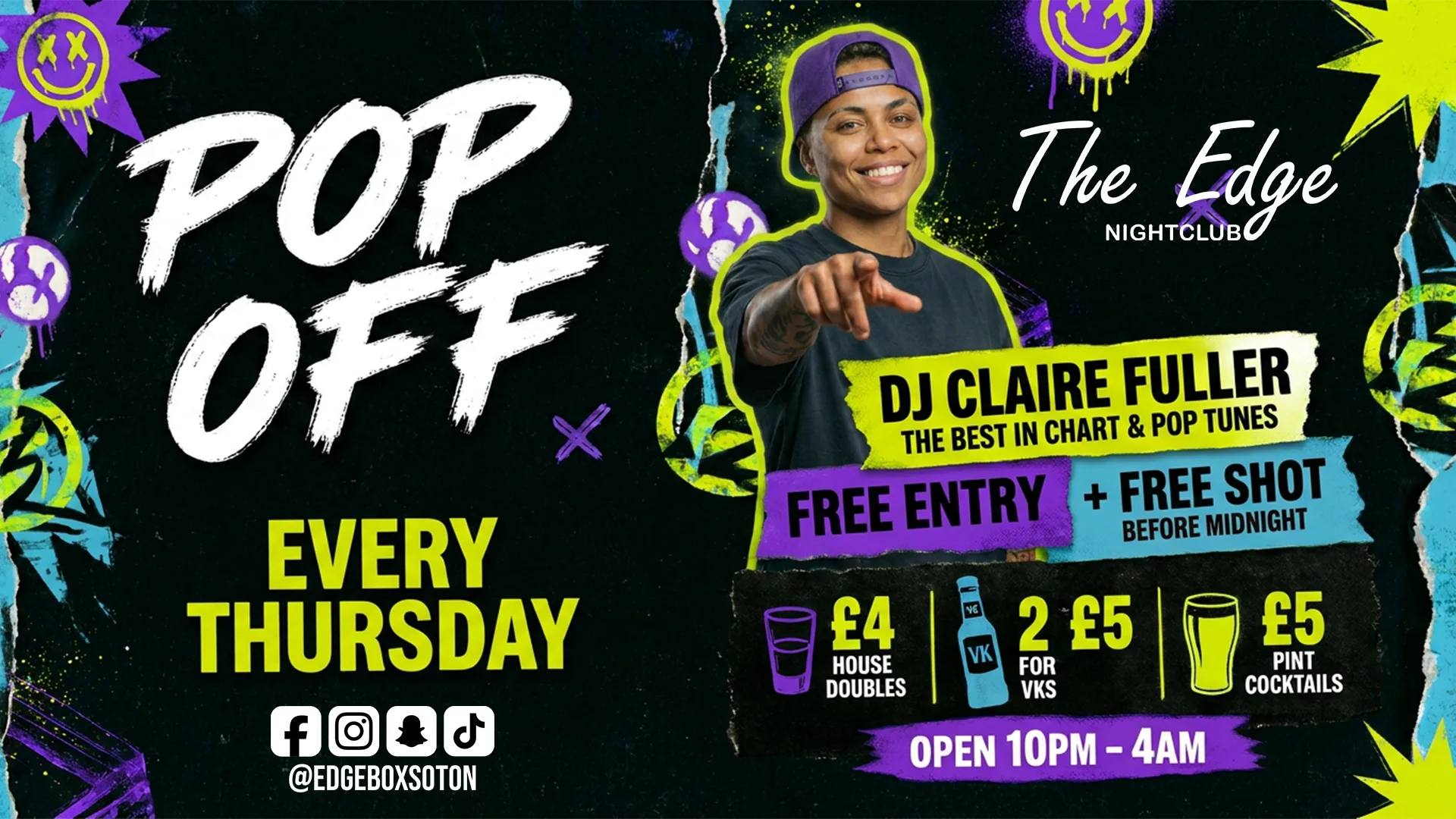 Pop Off Thursdays - Free Entry & Shot! at The Edge & The Box Bar