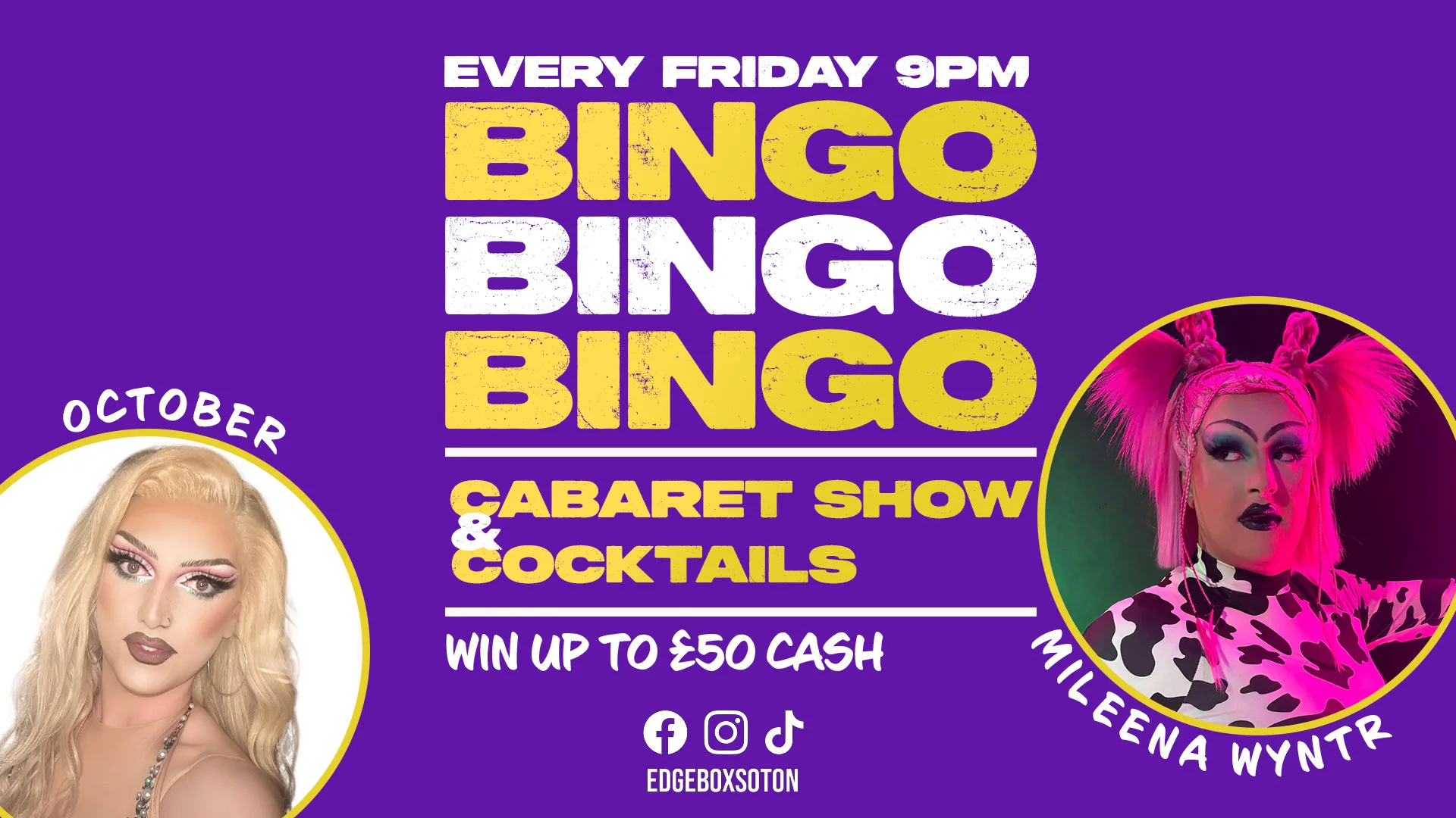 Bingo, Cabaret & Cocktails - WIN £50 CASH + MORE at The Edge & The Box Bar