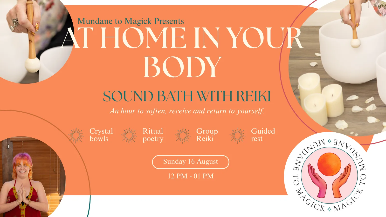 AT HOME IN YOUR BODY: Sound Bath with Reiki and Ritual poetry experience at The Actors
