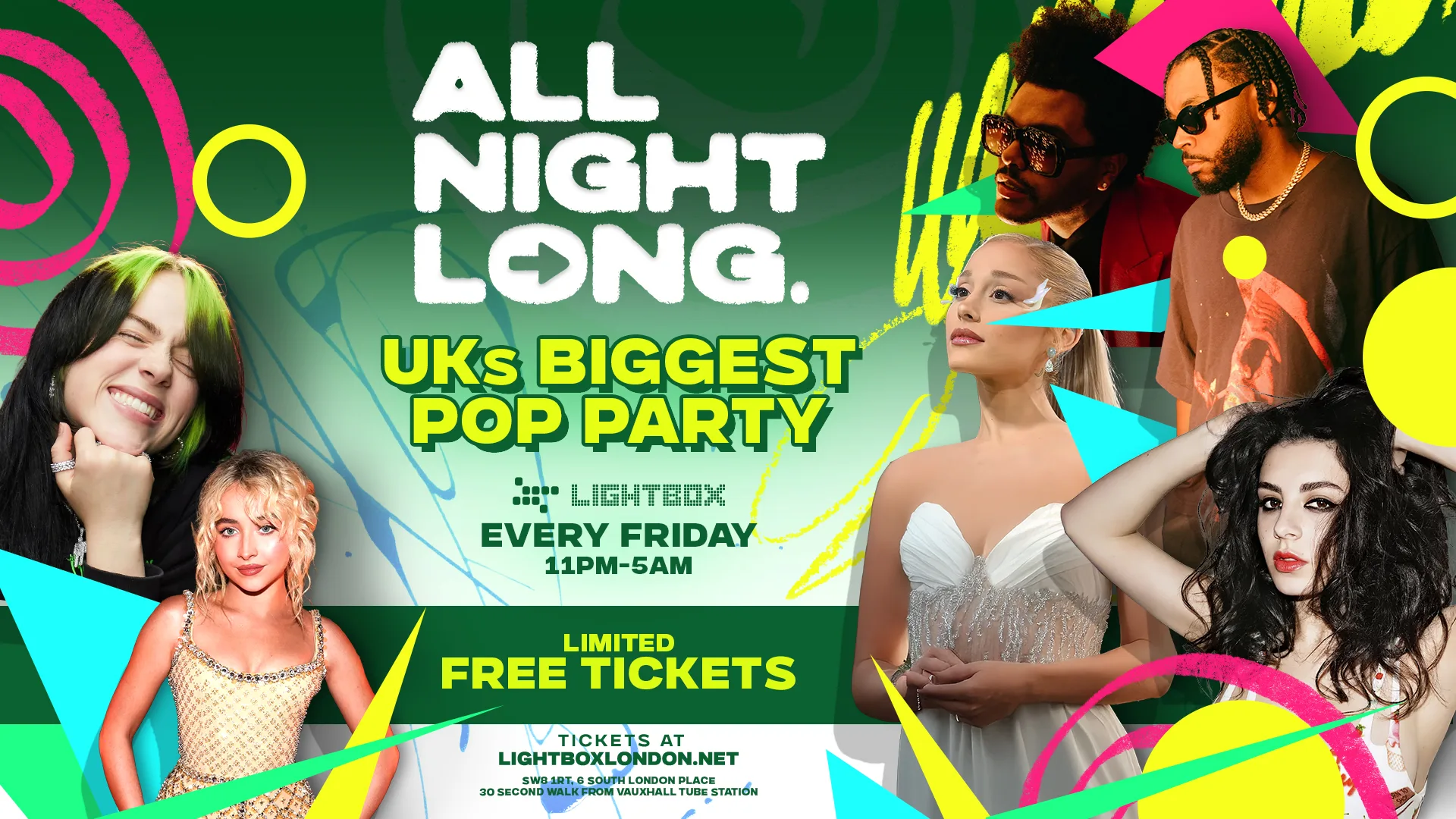 FREE TICKETS - Pop & RnB - All Night Long at Lightbox