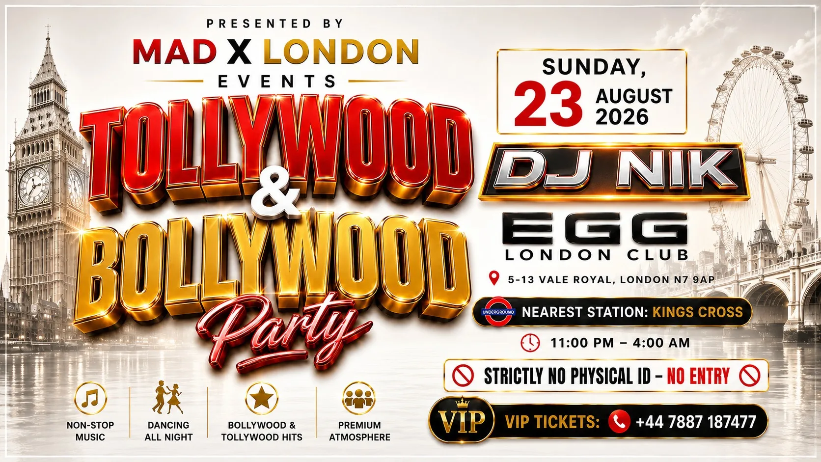 Tollywood & Bollywood Party – Mad x Events at Egg London Nightclub