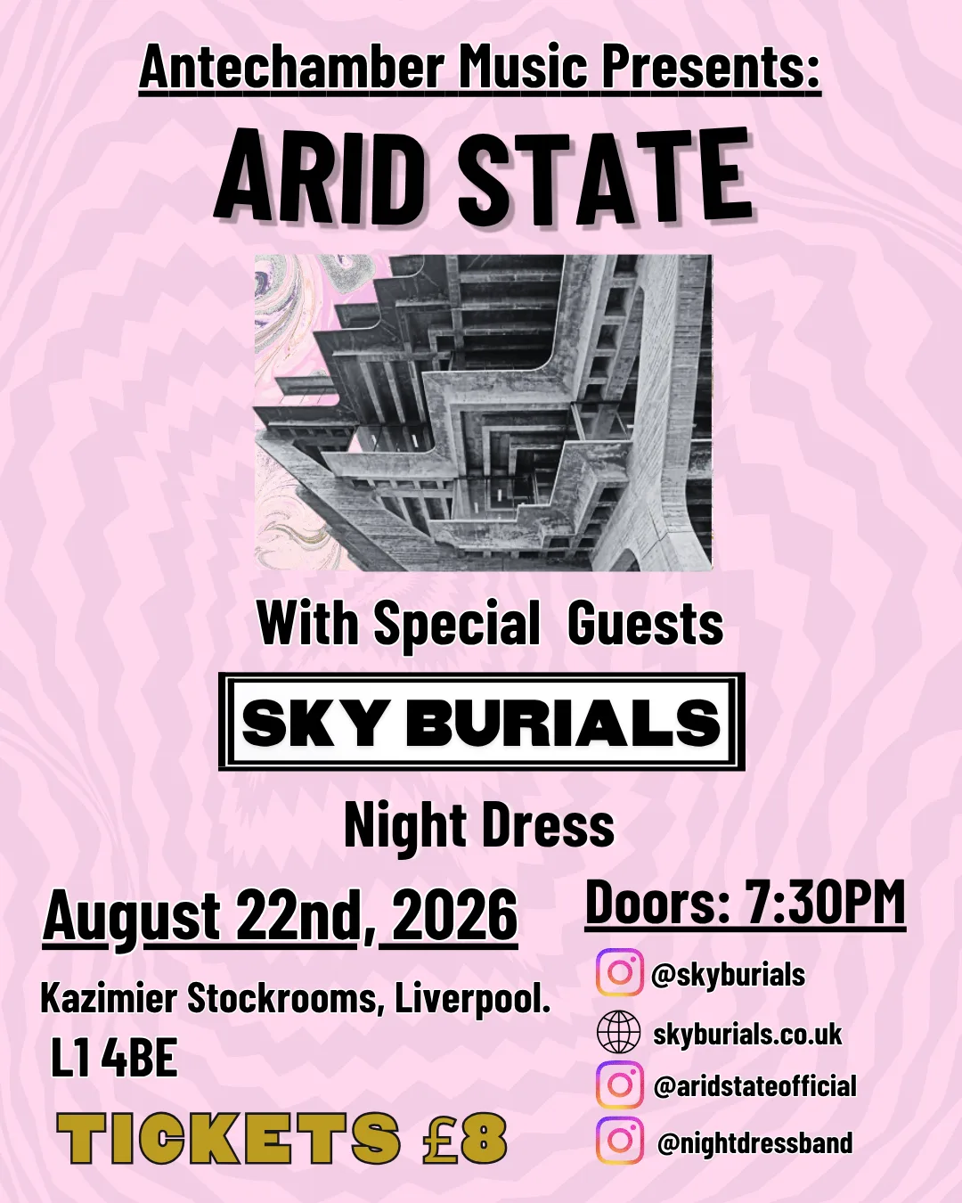 Antechamber presents - Arid State + Sky Burials @ Kazimier Stock Rooms at Kazimier Stockroom