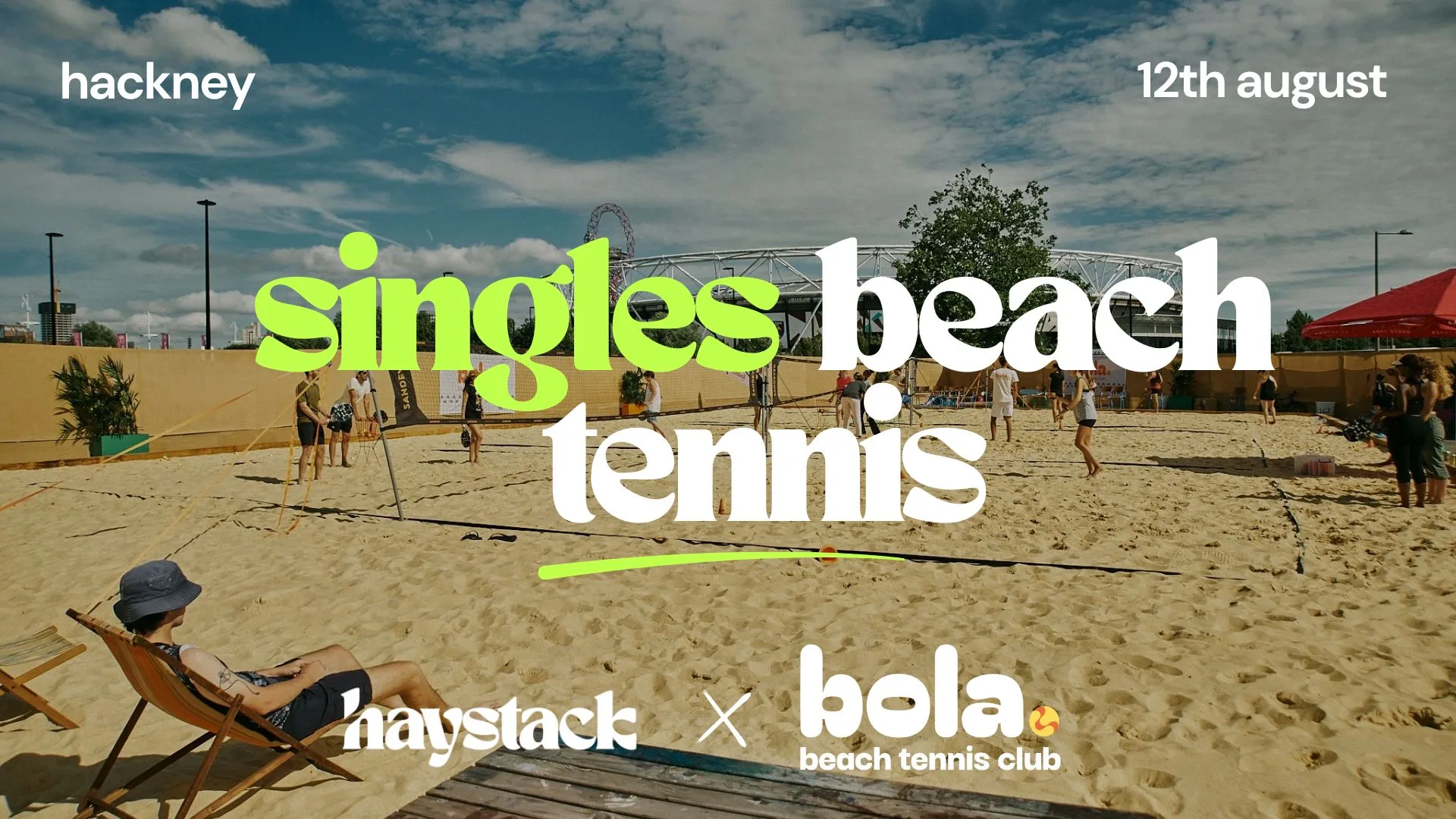 BEACH TENNIS, EVERYONE SINGLE | BOLA BEACH TENNIS, HACKNEY WICK | WEDNESDAY 12TH AUGUST at Bola Beach Tennis