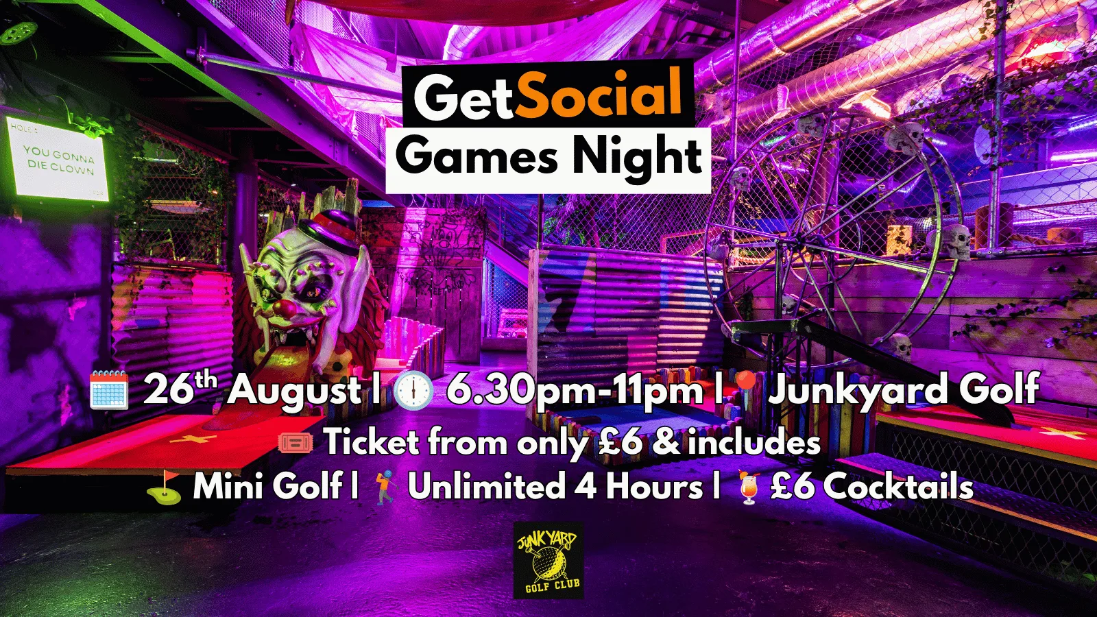 GetSocial Games Night | Meet New People & Make Friends (20s–40s) ⛳ at Junkyard Golf Club | Crazy Golf Newcastle
