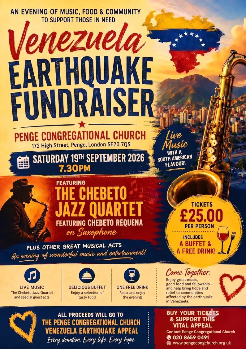 Venezuela Earthquake Appeal Fundraiser at Penge Congregational Church