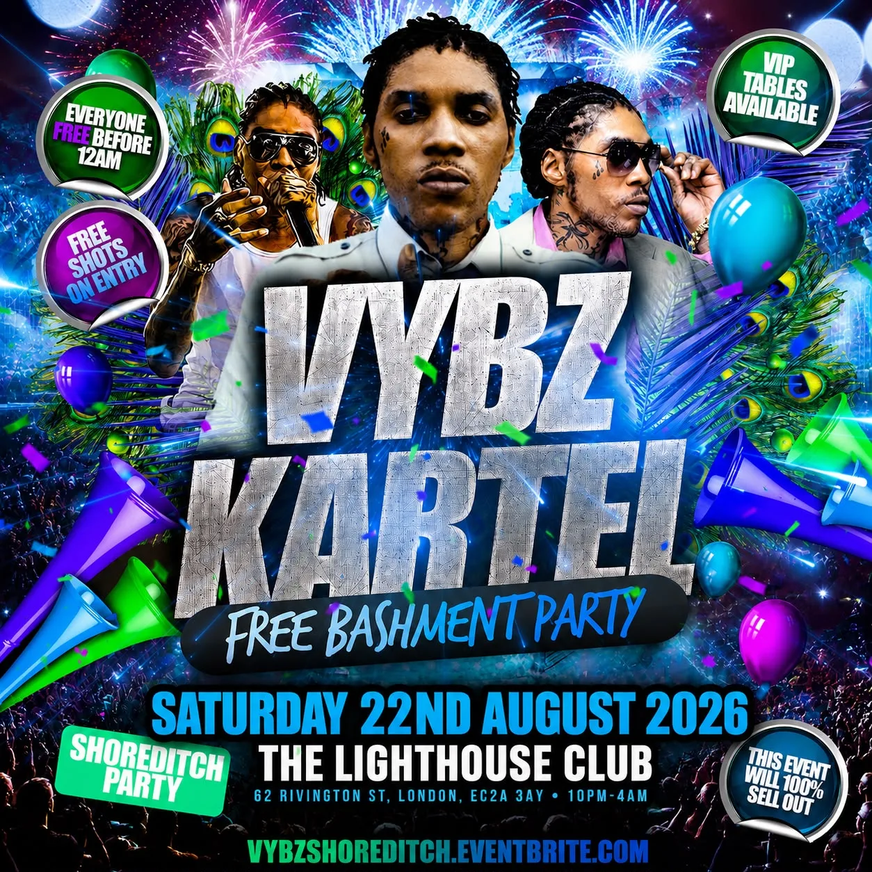VYBZ Kartel - Free Bashment Party - Everyone Free Before 12AM at The Lighthouse Bar and Club