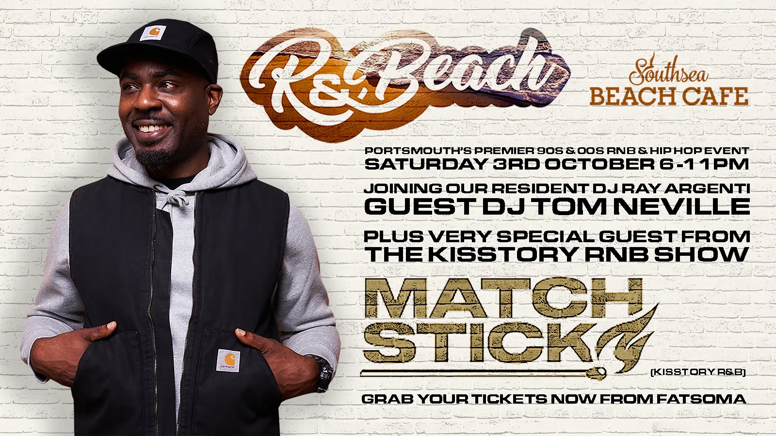 Funktifino present DJ MATCHSTICK (Kisstory RnB) at Southsea Beach Cafe Clarence Esplanade (New 2026)