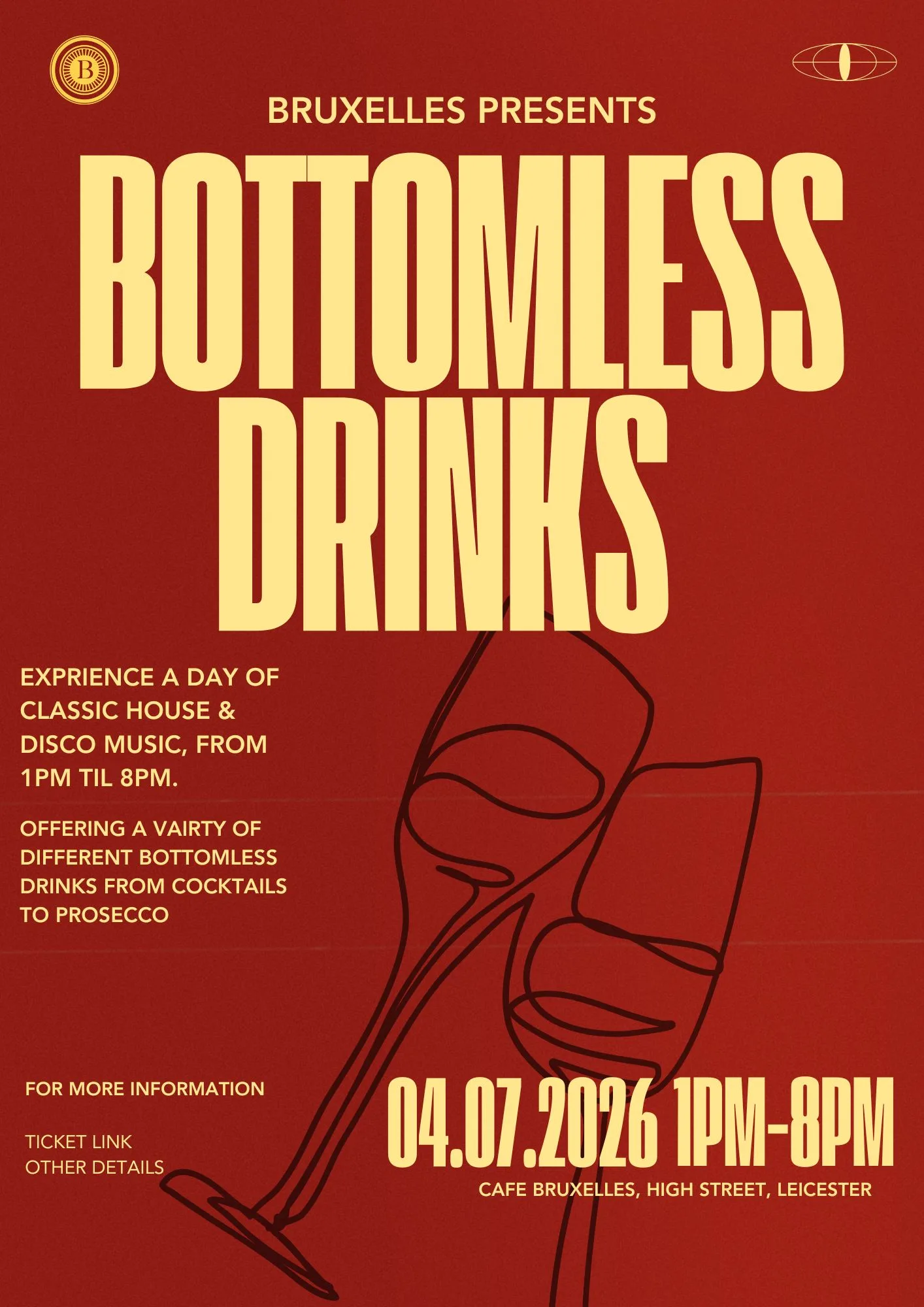 Cafe Bruxelles presents Bottomless Drinks at Café Bruxelles