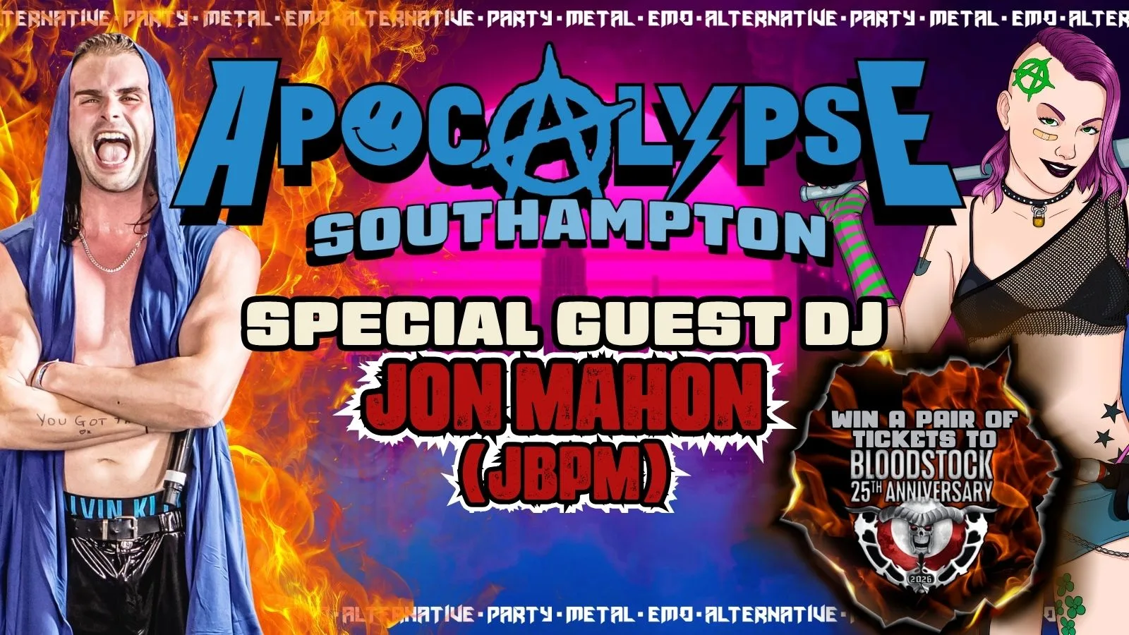 Apocalypse Southampton - **JON MAHON DJ SET** **BLOODSTOCK TICKET GIVEAWAY!** - Metal / Alternative / Emo at Sobar Southampton