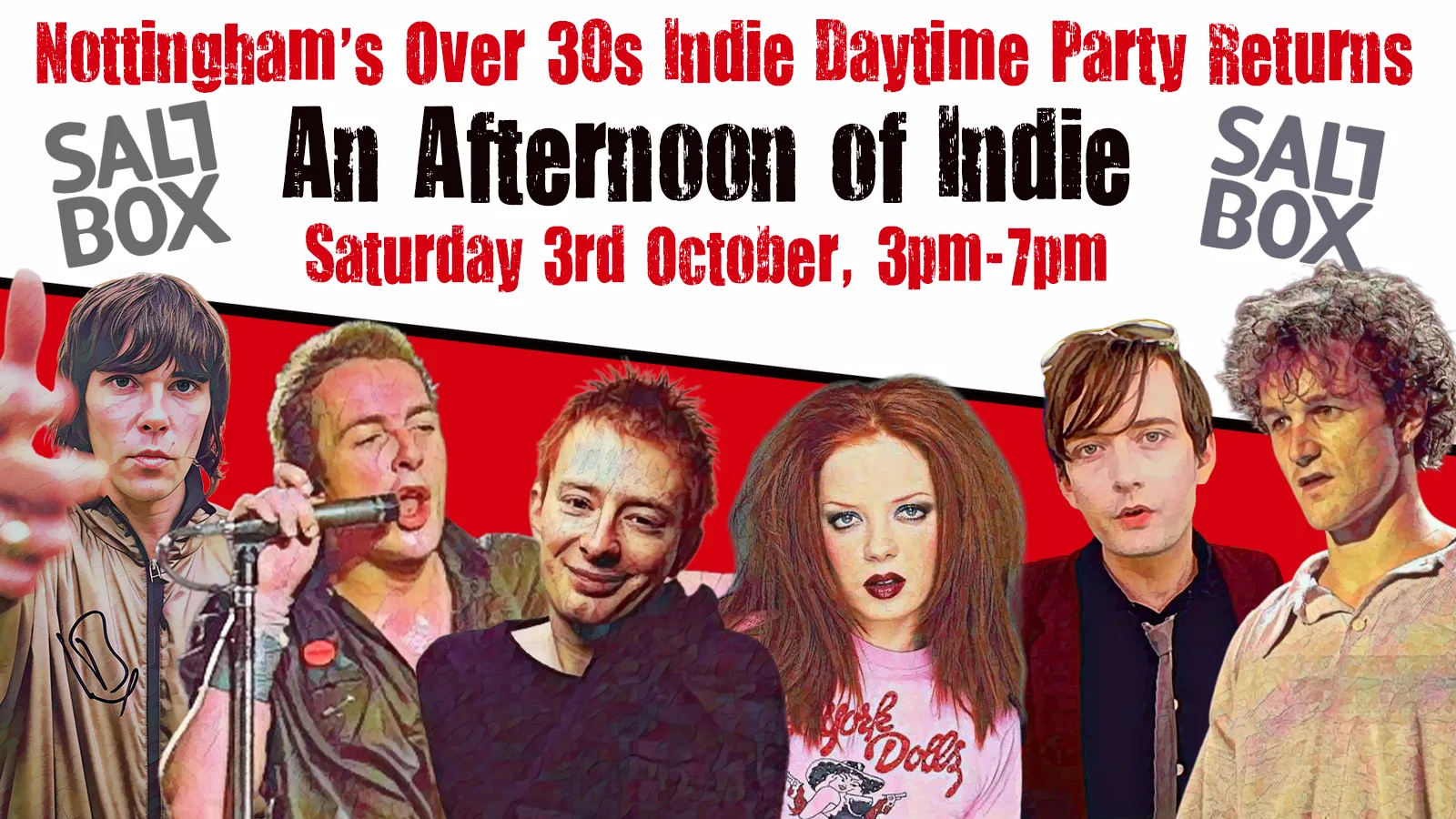 NOTTINGHAM An Afternoon of Indie - Indie for the over 30s: Sat 3rd October, 3pm-7pm