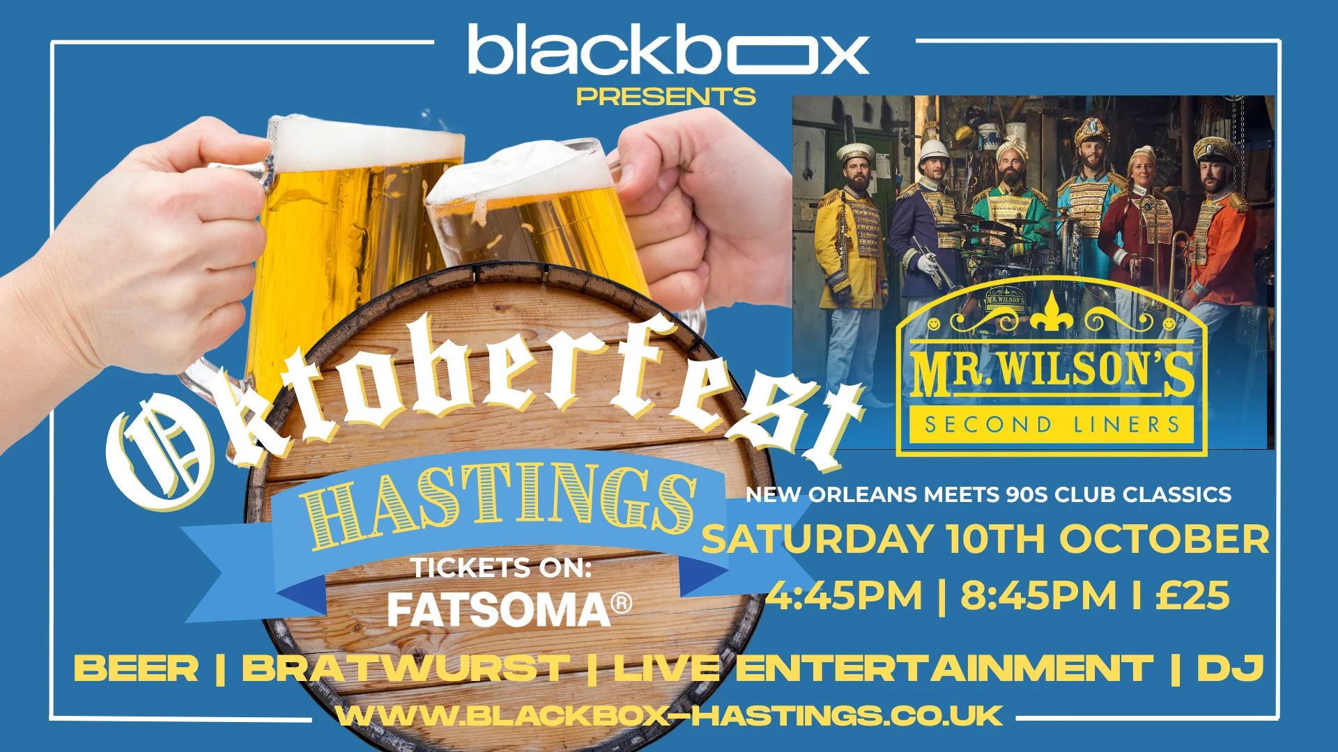 Blackbox Presents: Oktoberfest with MR WILSON’S SECOND LINERS at Blackbox Hastings