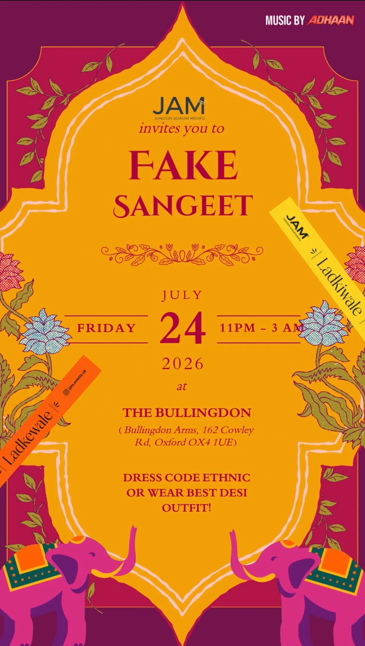 FAKE SANGEET - A bollywood wedding experience at The Bullingdon