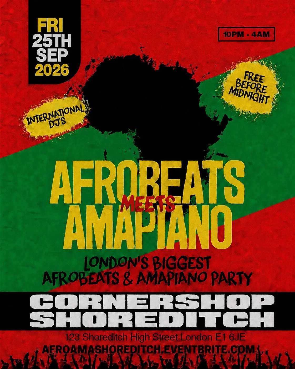 Afrobeats Meets Amapiano Shoreditch – Everyone Free Before 12AM at The Cornershop Bar