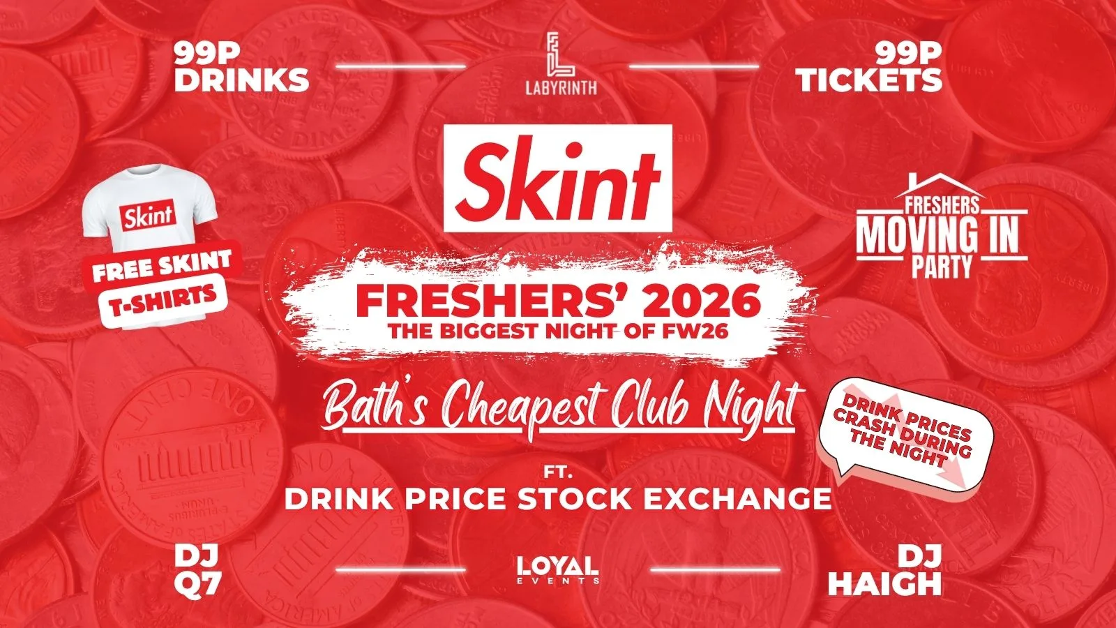 Skint Mondays - FRESHERS' 2026! // Bath's Cheapest Club Night // ft. Skint Drink Exchange // 99p Drinks // 99p Tickets
