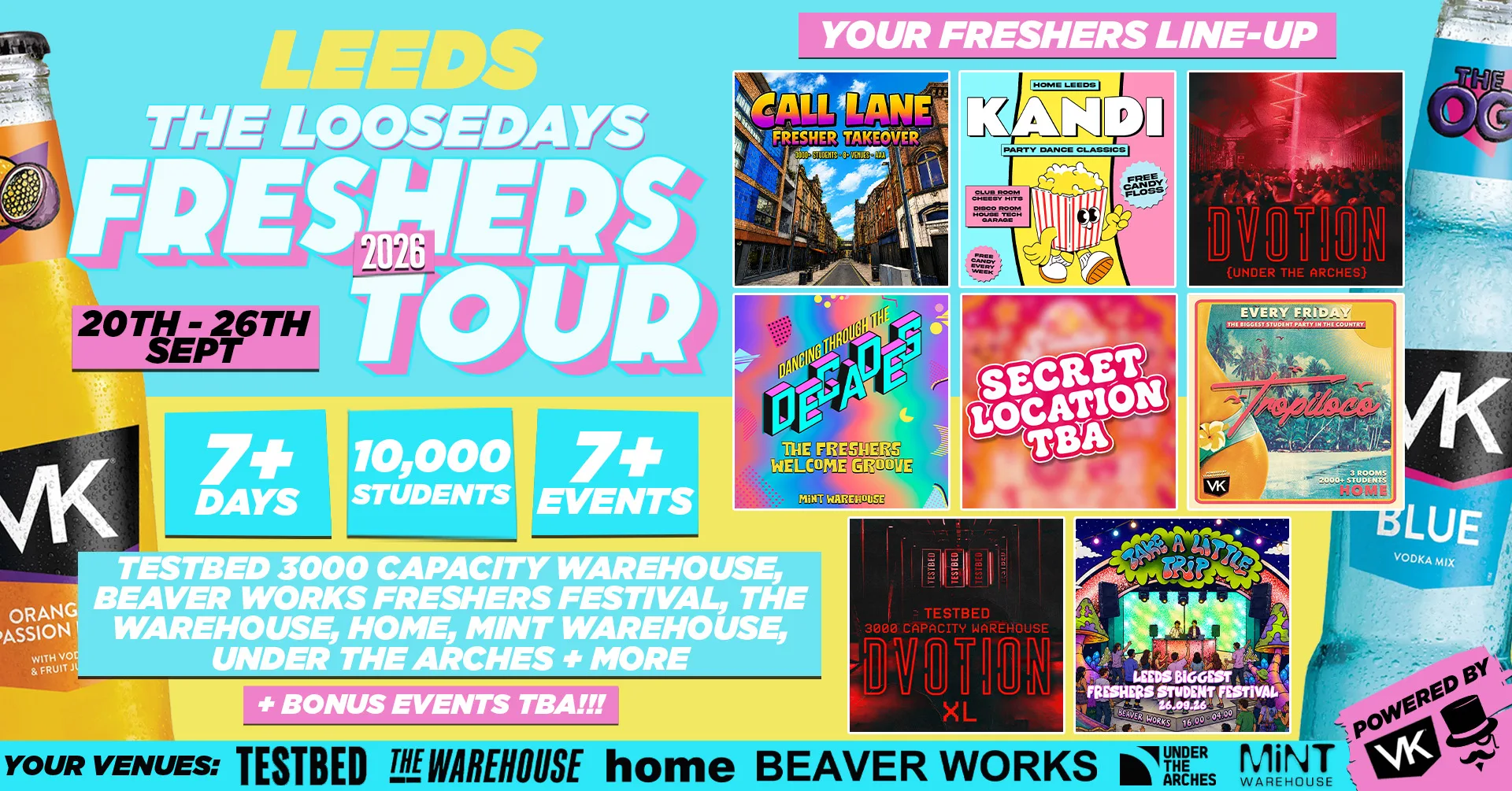 THE OFFICIAL VK X LOOSEDAYS LEEDS BECKETT BAND 2026 🤩💕 INCLUDES DVOTION XL @ TESTBED, TROPILOCO @ HOME, MINT WAREHOUSE & FRESHERS FESTIVAL @ BEAVERWORKS + MORE // LESS THAN £1 PER EVENT 🪩⚡️ 7+ DAYS - 7+ EVENTS