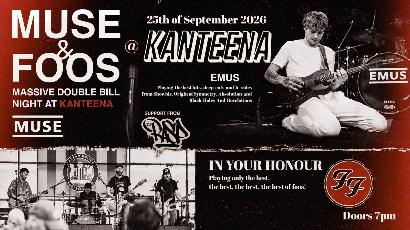 Muse & Foo Fighters Tributes by EMUS & In Your Honour at Kanteena