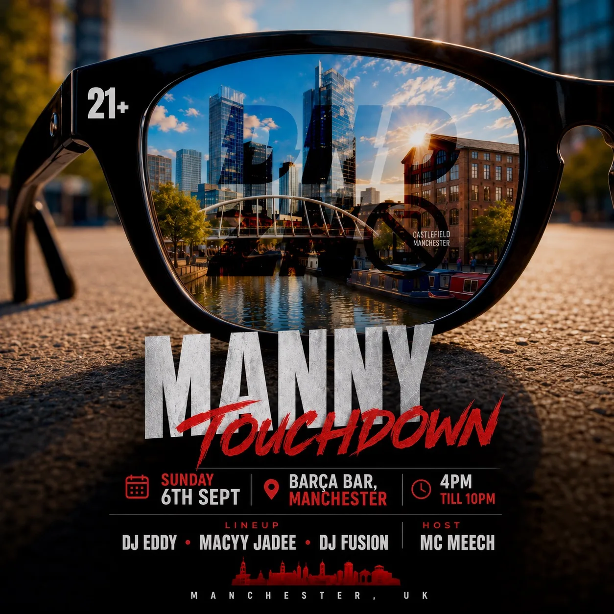 DND MANNY TOUCHDOWN at Barça - Canal-side Bar, Castlefield - Manchester