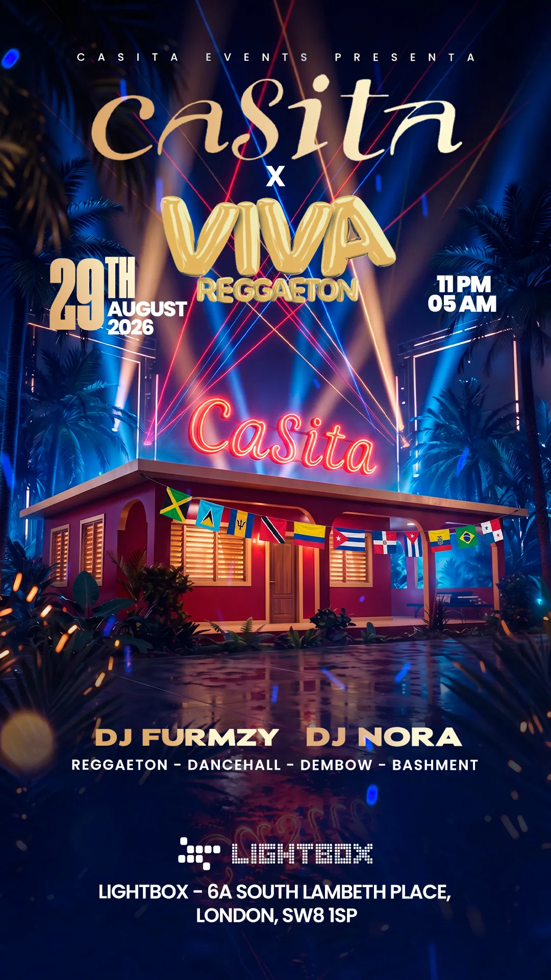 CASITA X VIVA REGGAETON ' THE CARNIVAL WARM UP' at Lightbox London
