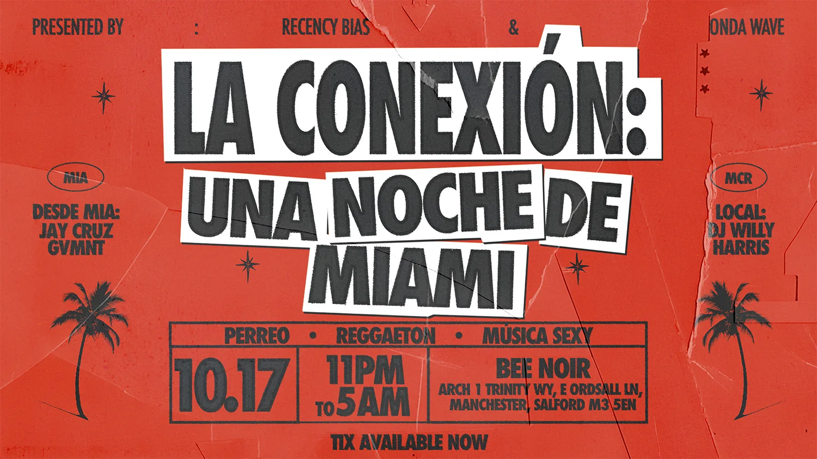 LA CONEXIÓN - Una Noche De Miami | 17 October | Bee Noir at Bee Noir Manchester
