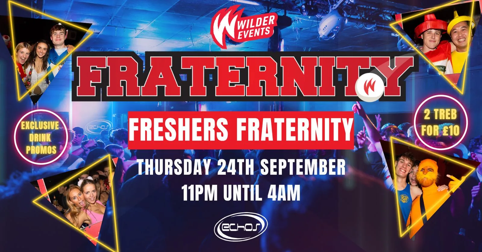 Fraternity Presents: FRESHERS Thursday Special 🥳🕺🪩 at Echo's Night Club