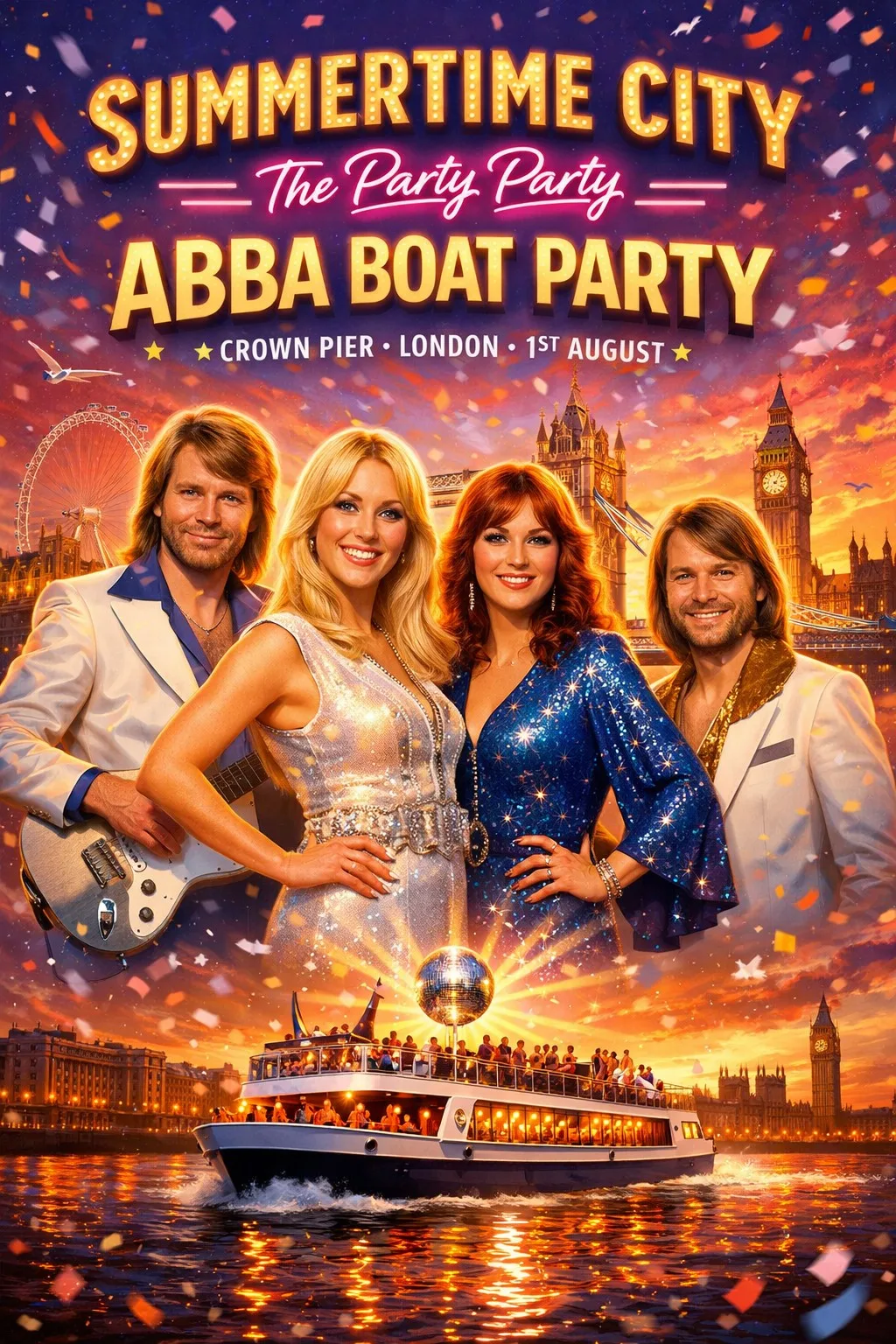 SUMMERTIME CITY THE PARTY PARTY ABBA BOAT PARTY £10 FLASH SALE