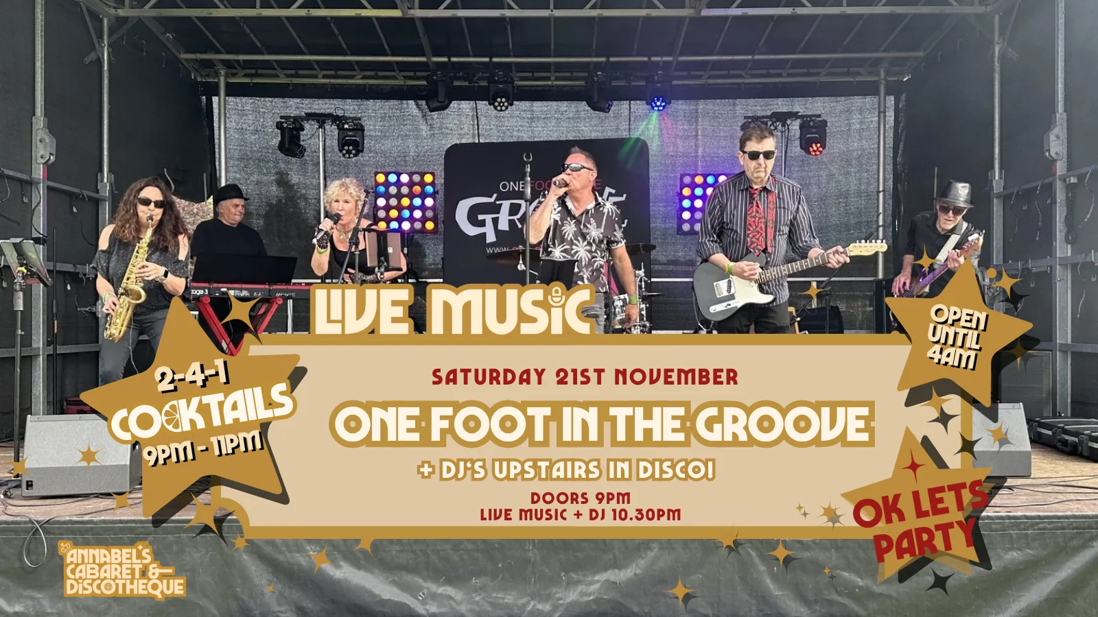 Live Music: ONE FOOT IN THE GROOVE // Annabel’s Cabaret & Discotheque at Annabel's Cabaret and Discotheque