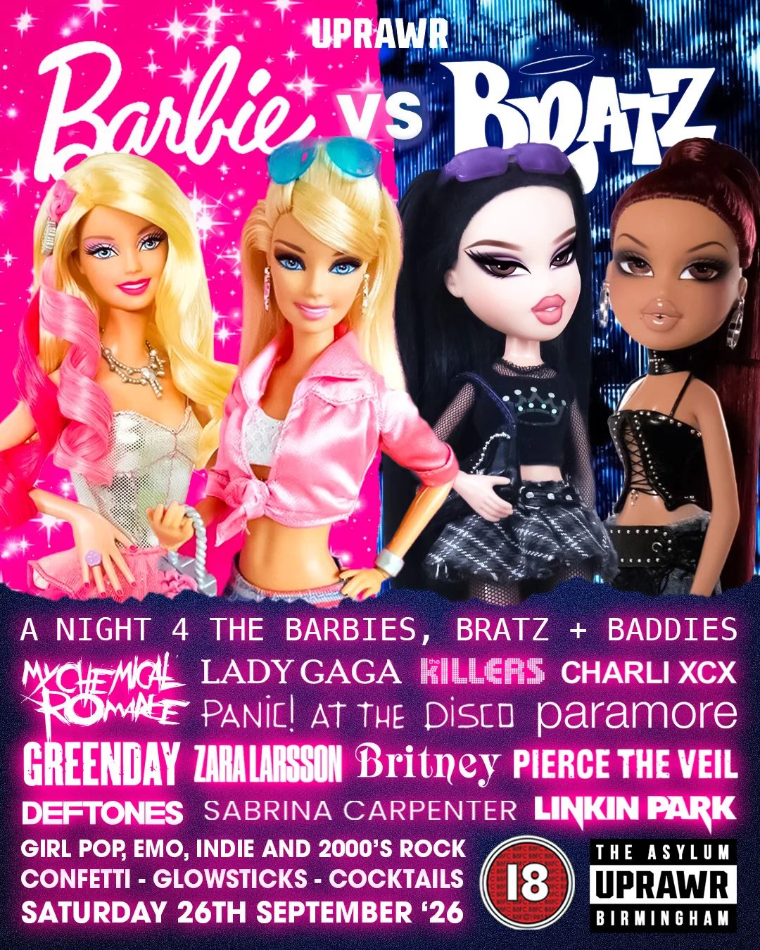 UPRAWR: Barbie vs Bratz Clubnight! at The Asylum Venue