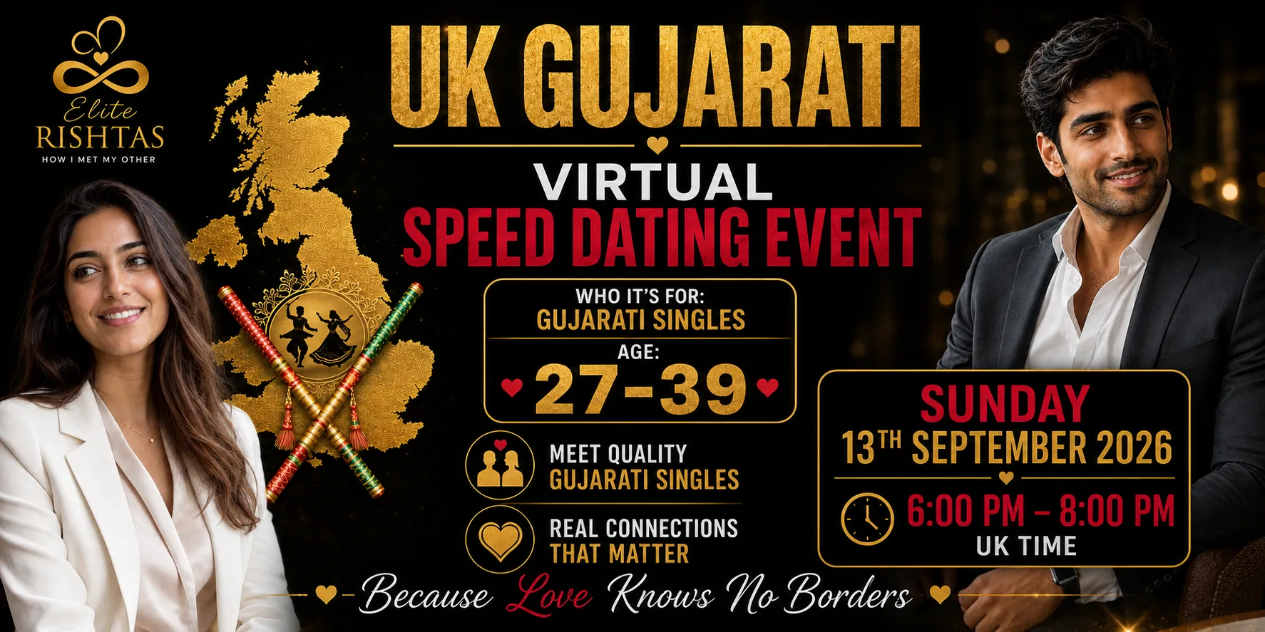 Online Speed Dating | For UK Gujarati Singles (Ages 27 - 39) at Online Event